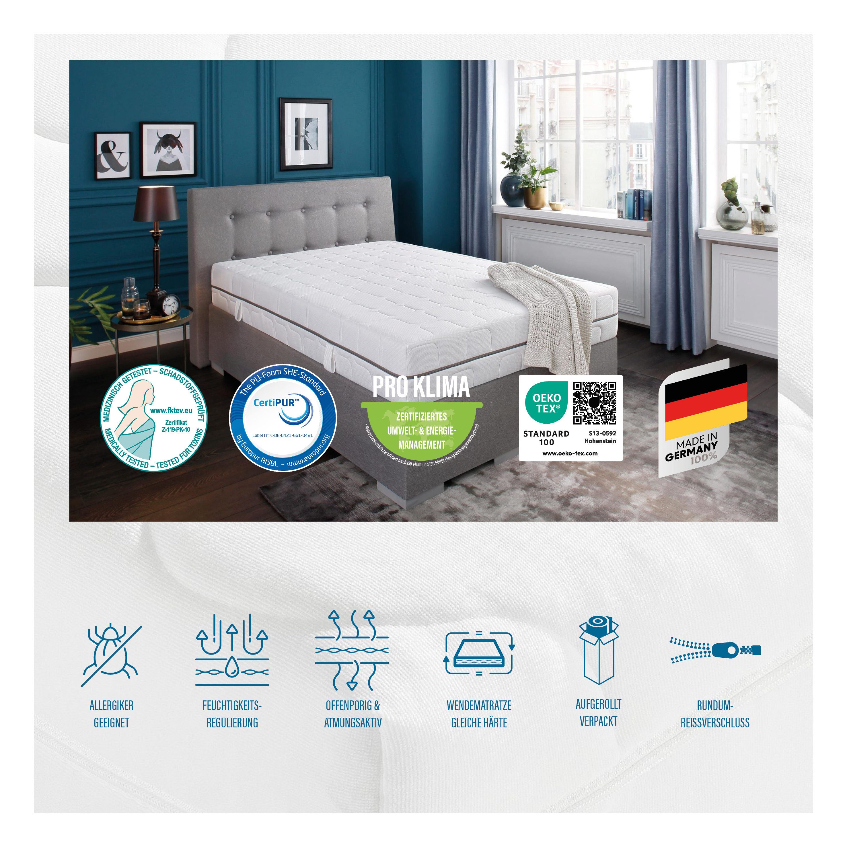 Beco Comfortschuimmatras Grand Master in 3 hardheden, slapen als in een luxe hotel voor een sensationele prijs hoogte 26 cm