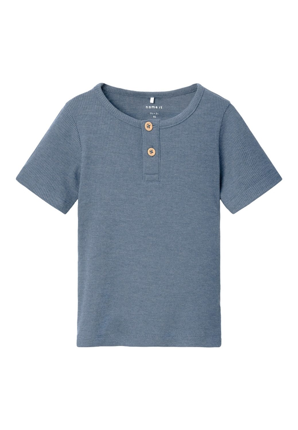 Name it MINI ribgebreid T-shirt NMMKAB grijsblauw Jongens Katoen Ronde hals 122 128