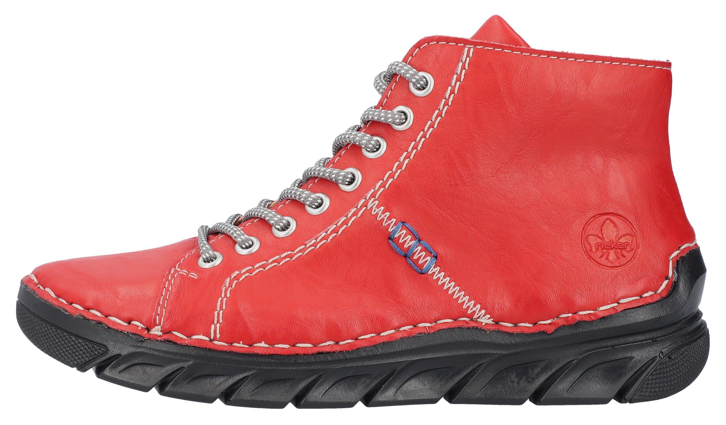 Rieker Hoge veterschoenen , veterschoen, high top sneaker, veterschoen met contraststiksel