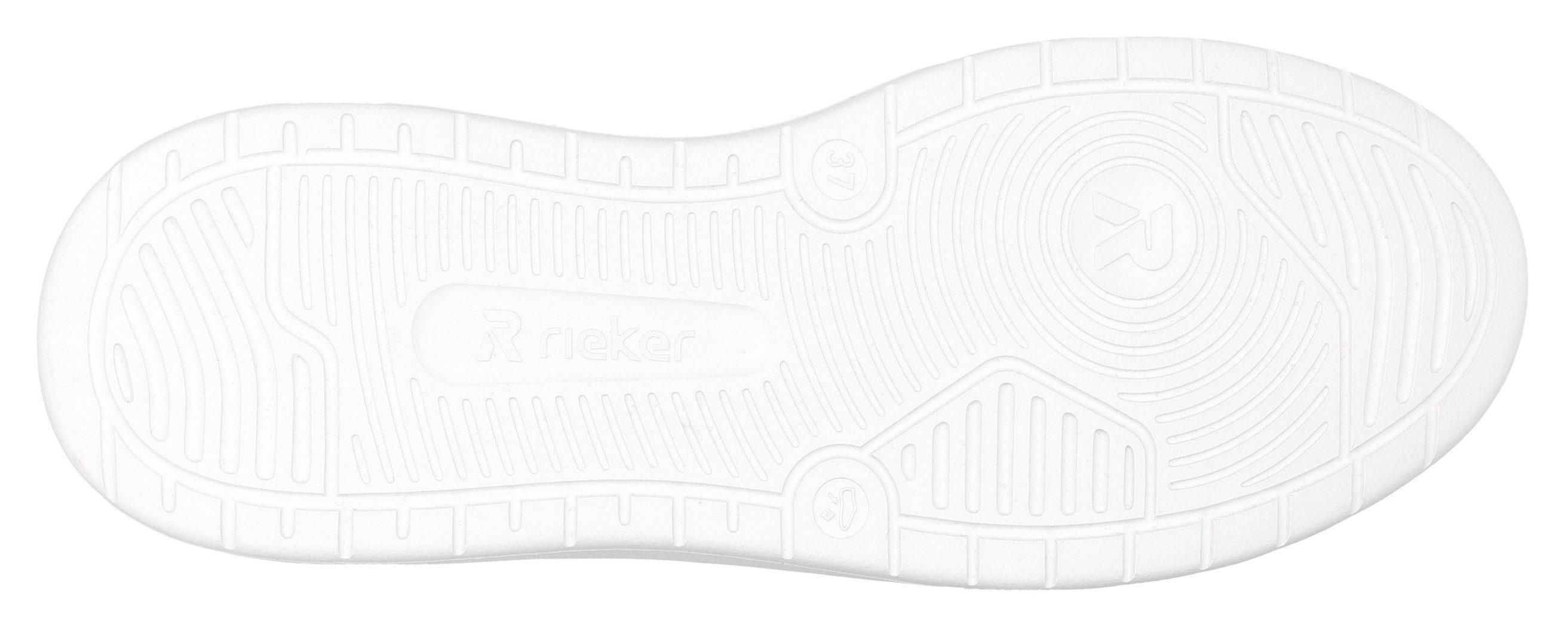RIEKER Sport Plateausneakers , veterschoen, lage schoen, vrijetijdsschoen, metallic-accent op de hiel