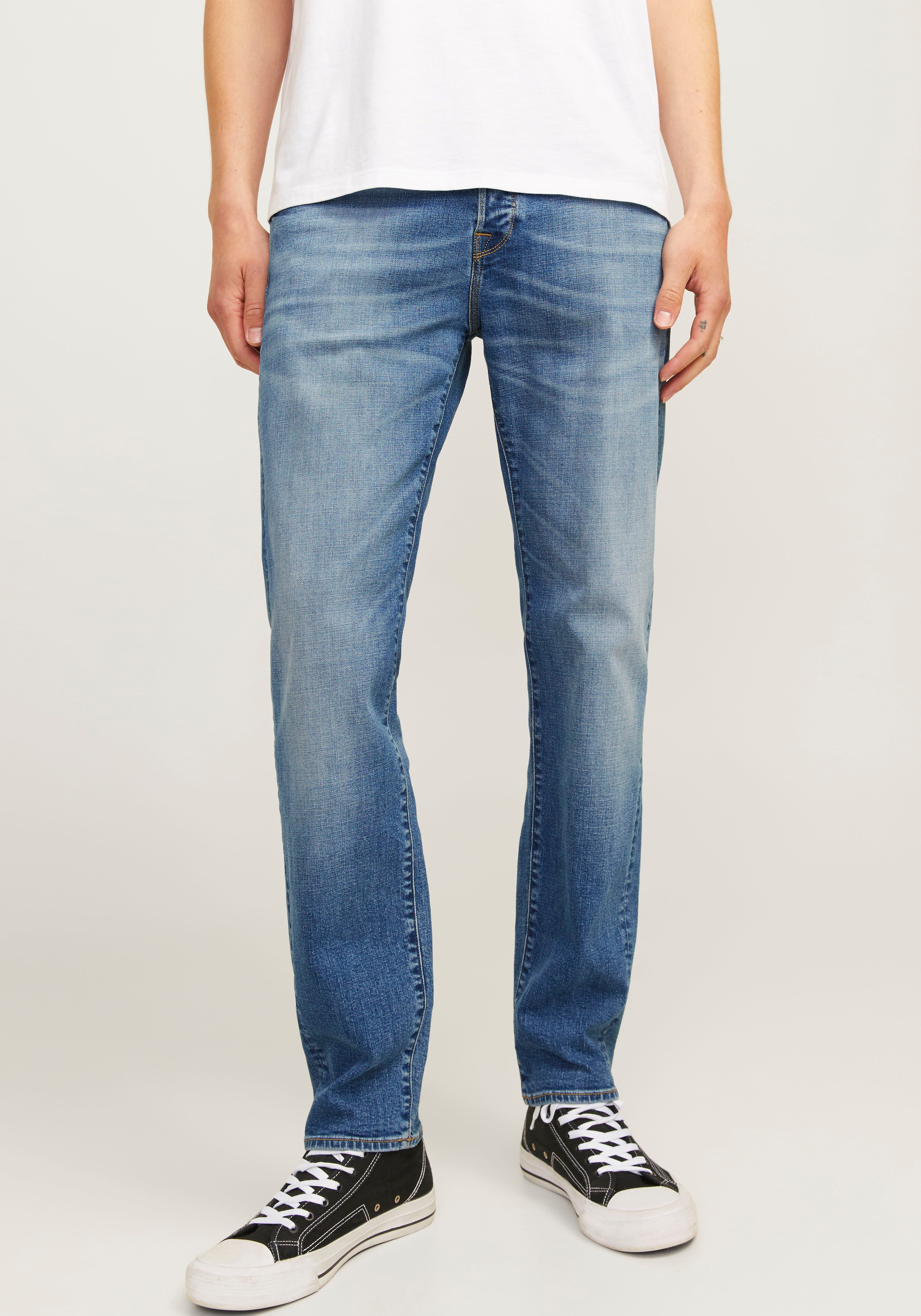 Jack & Jones Tapered jeans JJIMIKE JJFOX CB 055 heren tapered jeans maat 62-kort blauw