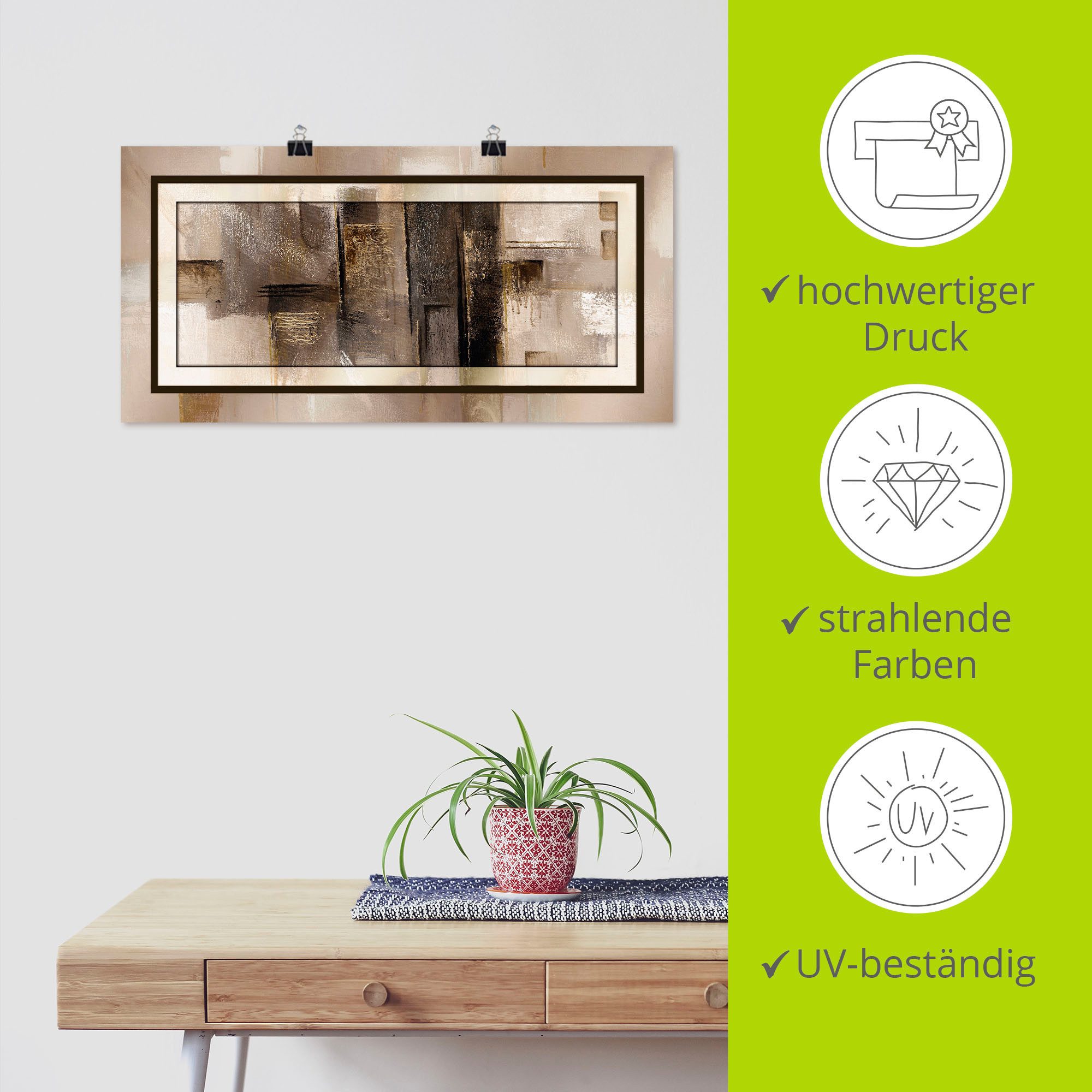 Artland Artprint Vierkanten - abstract 1 als artprint van aluminium, artprint voor buiten, artprint op linnen, poster in verschillende maten. maten
