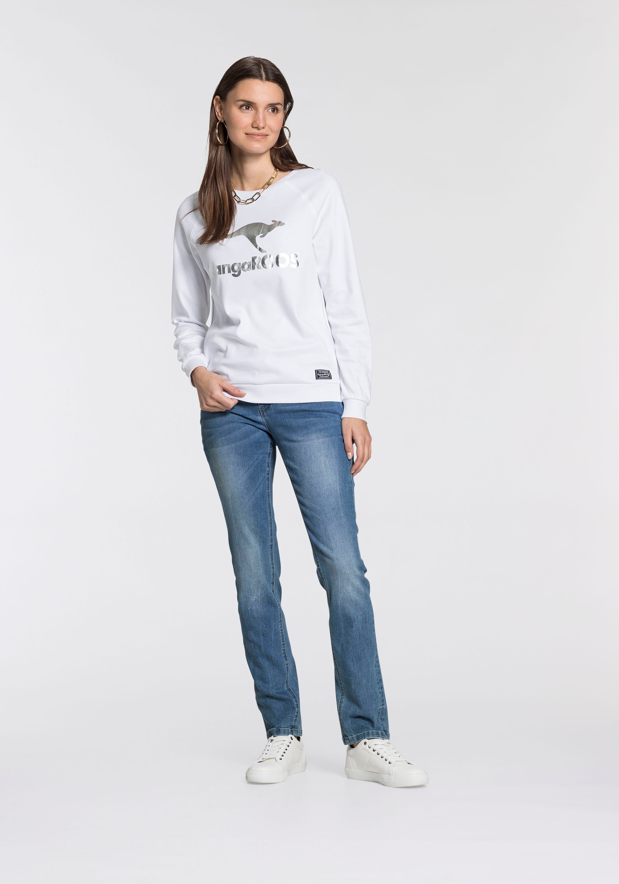 KangaROOS Relax fit jeans RELAX-FIT HIGH WAIST enkelvrije snit, omrolbare broekspijpen