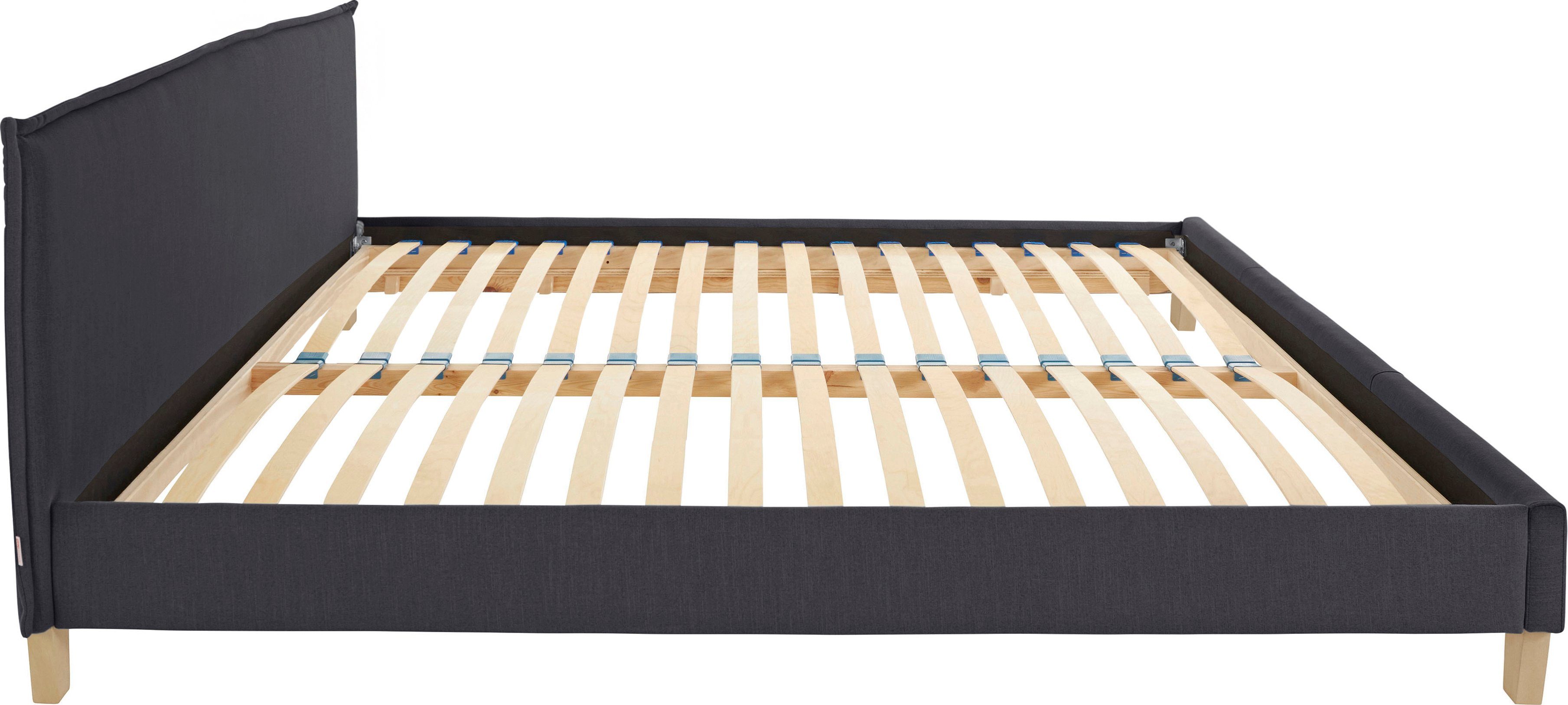 OTTO products Gestoffeerd bed Heddi in 5 breedten: van 90 cm-200 cm, bies bij het hoofdbord, structuurstof