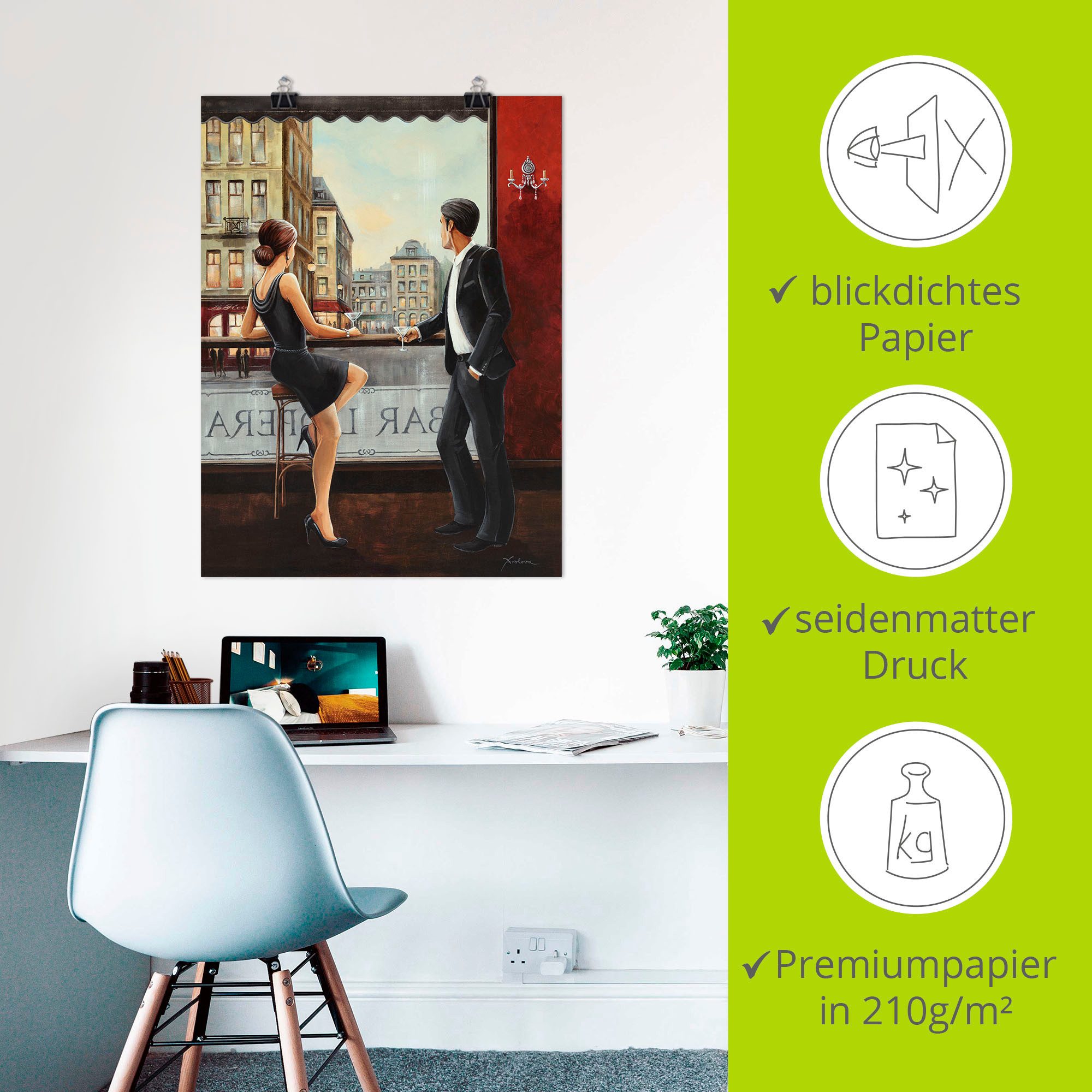 Artland Artprint Beer als artprint van aluminium, artprint voor buiten, artprint op linnen, poster, muursticker