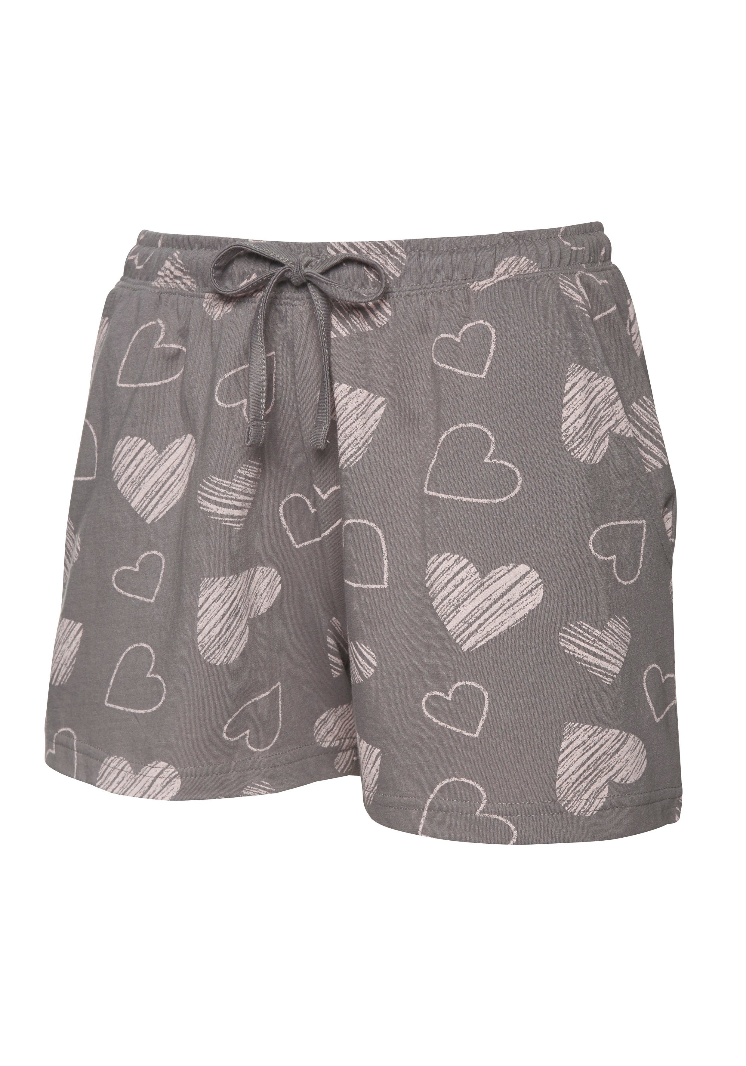 Vivance Dreams Shortama met leuke hartprint (Set van 2)