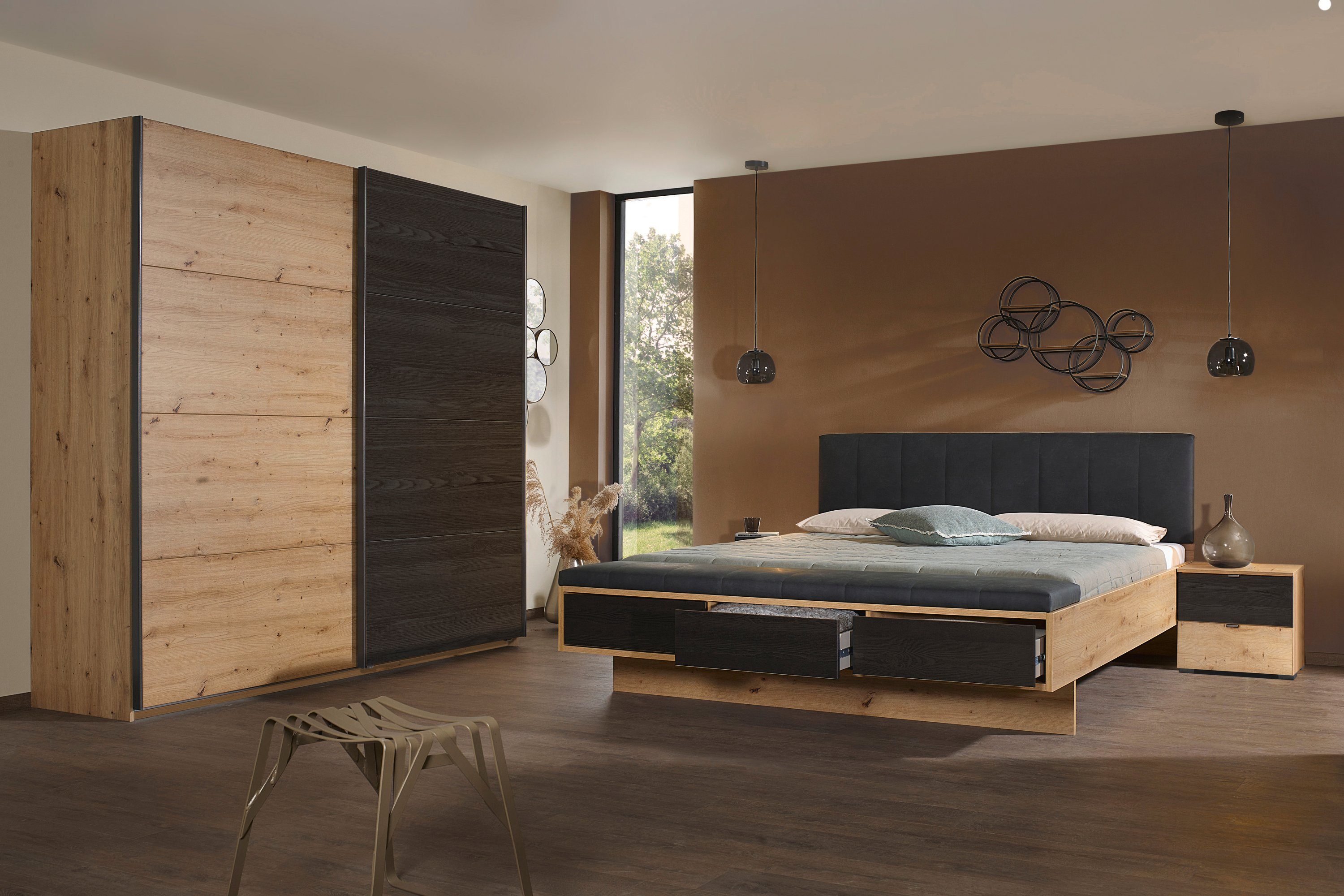rauch Ledikant Bed Tweepersoons Futonbed APOLLON Nachttafel paar met elk 2 lades MADE IN GERMANY (set, 3-delig)