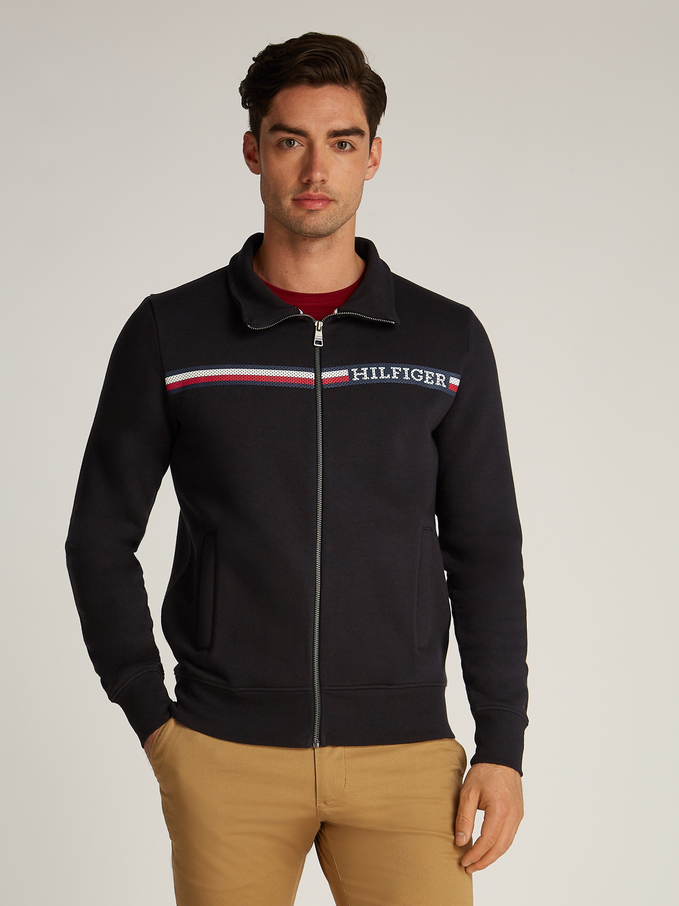 Tommy Hilfiger Sweatvest CHEST STRIPE ZIP THROUGH