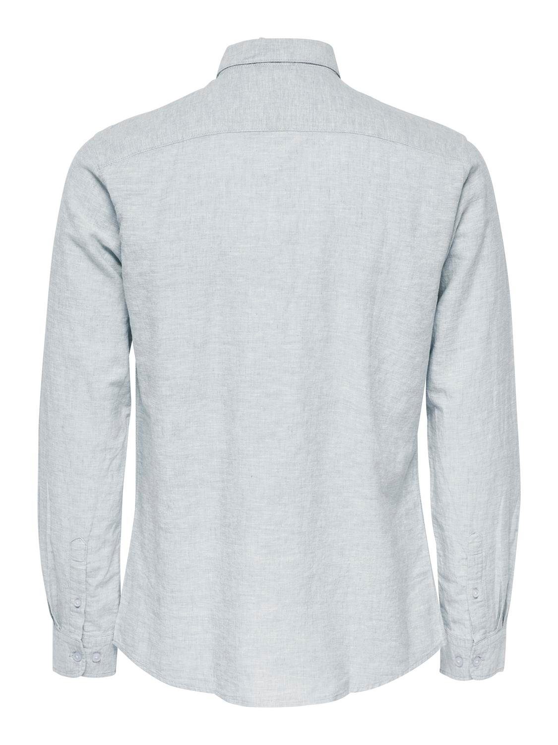 ONLY & SONS Overhemd met lange mouwen ONSCAIDEN LS SOLID LINEN SHIRT NOOS