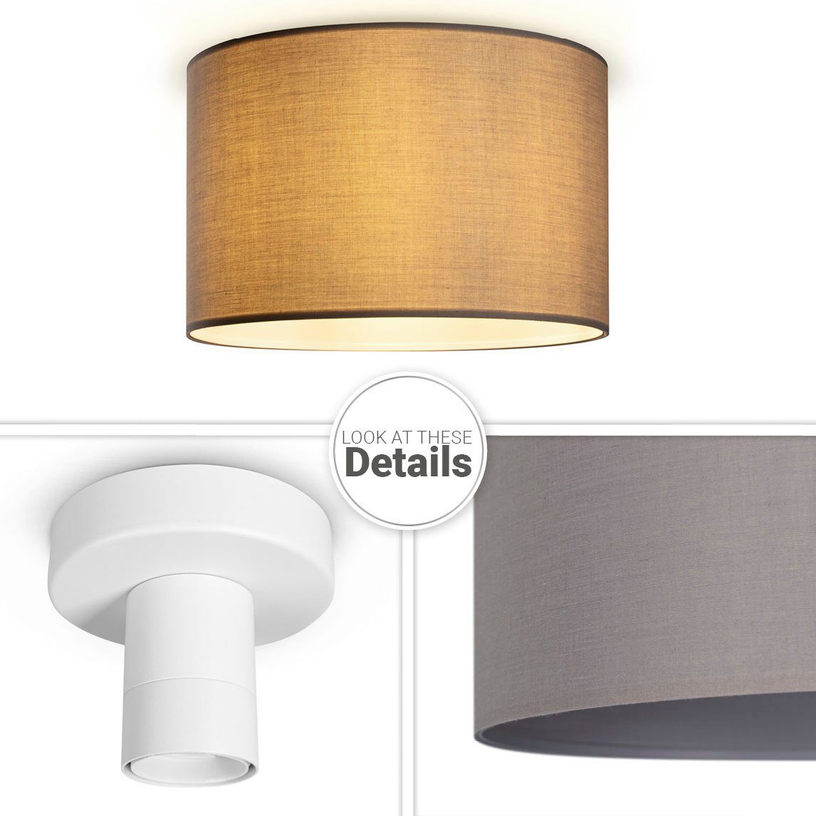 Paco Home Plafondlamp Uni Color LED plafondlamp woonkamer en slaapkamer, effen kleuren, decor E27