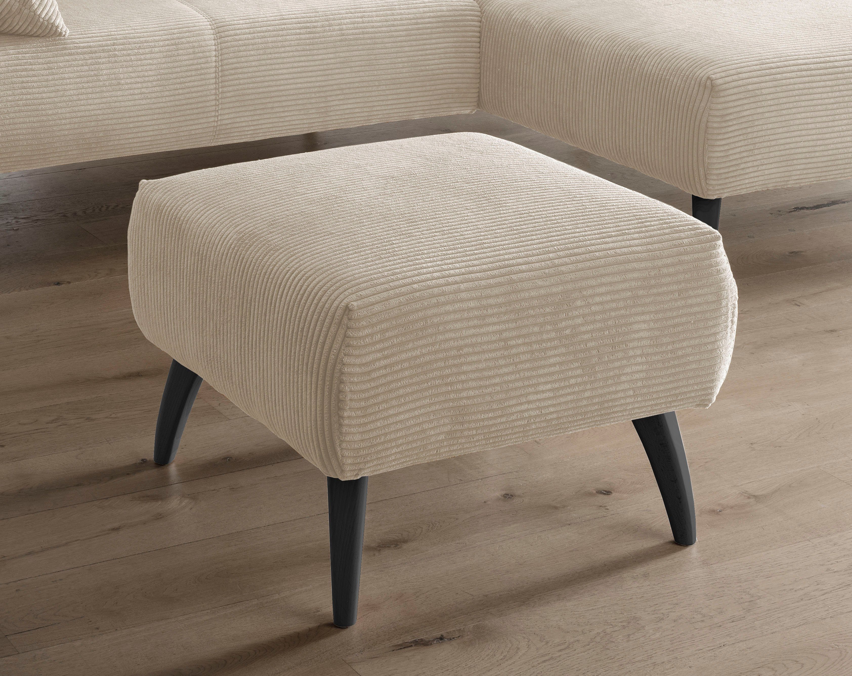 INOSIGN Hocker Colori Kleur houten poten naar keuze, verschillende stoffen, hoogwaardige stof
