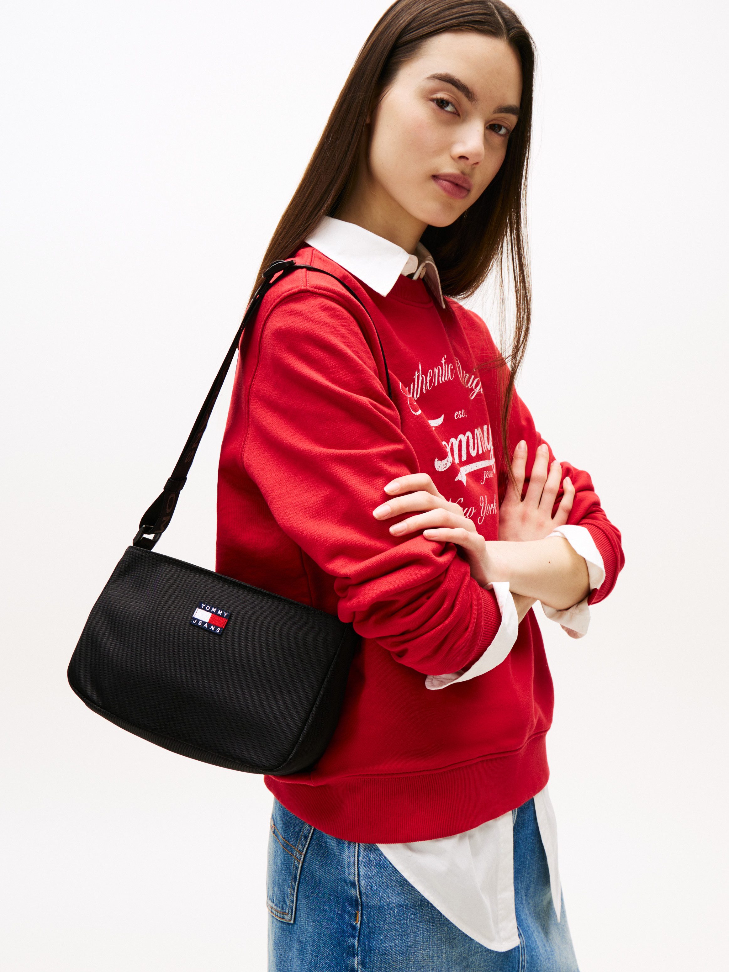 TOMMY JEANS Schoudertas TJW DAILY SHOULDER BAG , dames schoudertas, vrijetijdstas met logo