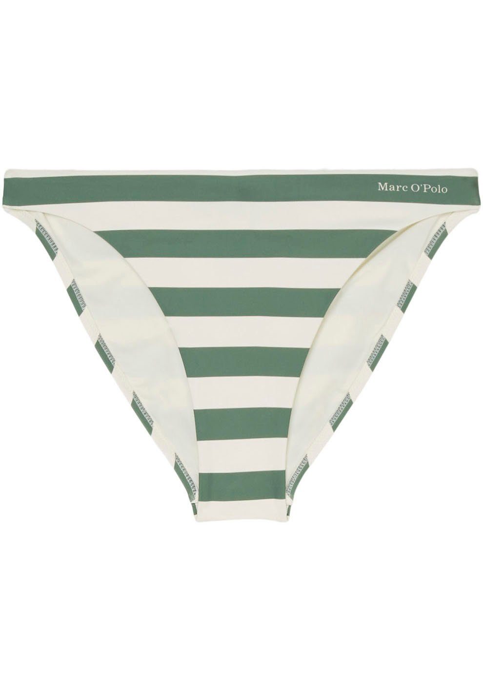 Marc O'Polo Bikinibroekje Classic Stripes met kleine logo-opdruk