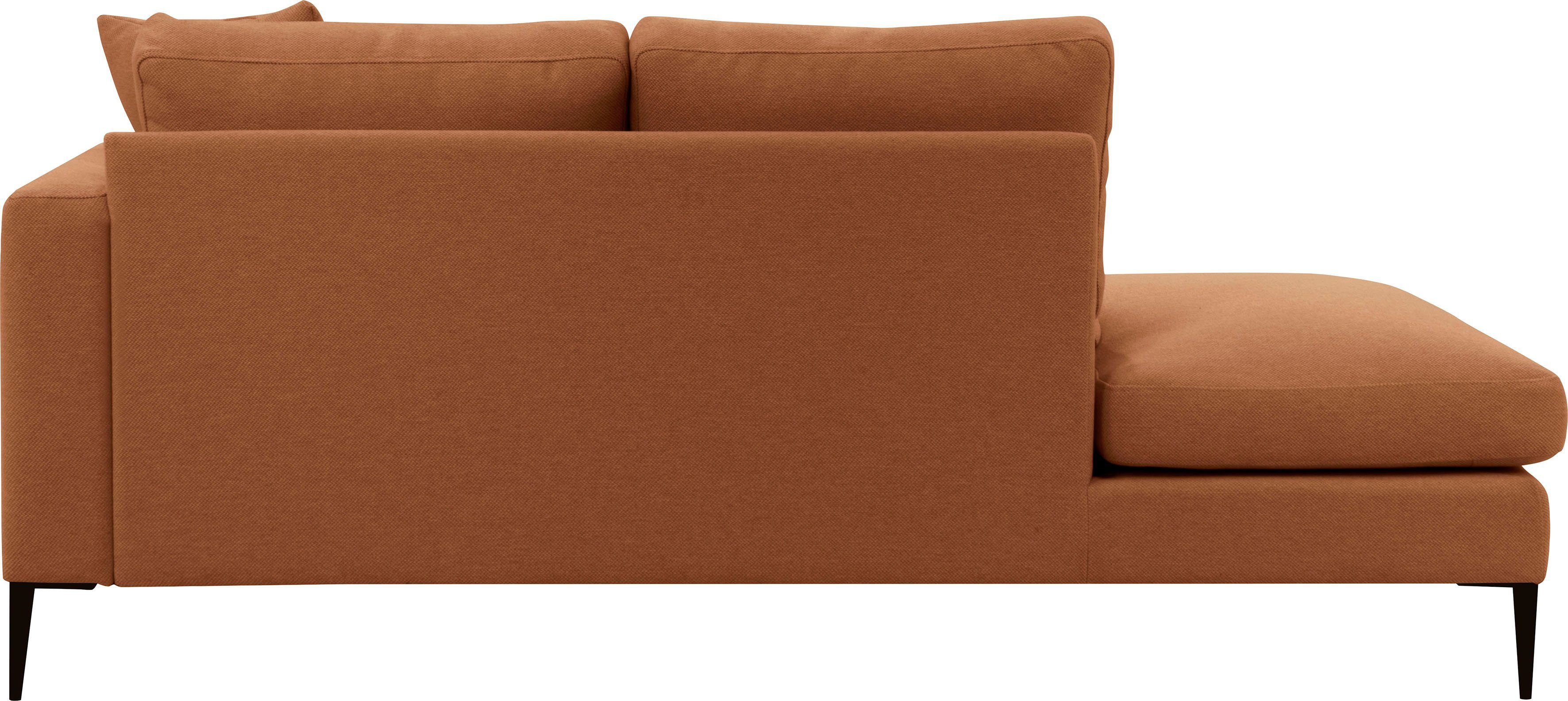 Leonique Récamier Cozy chaise longue, afmetingen B/D/H: 195/97/80 cm met los kussen en metalen poten, armleuning naar keuze links of rechts