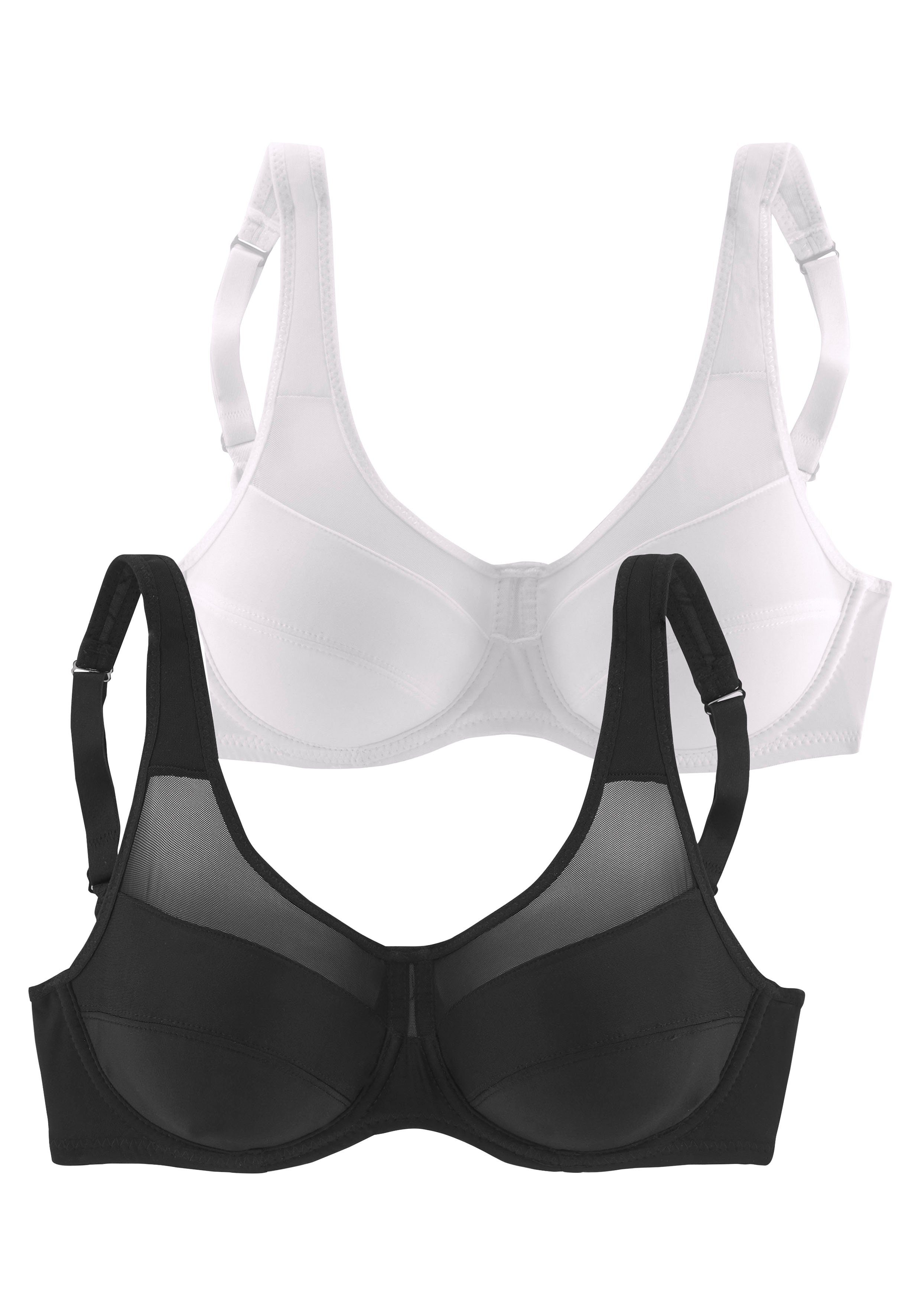 Petite fleur Beugel-bh van microtouch-materiaal (Set van 2)