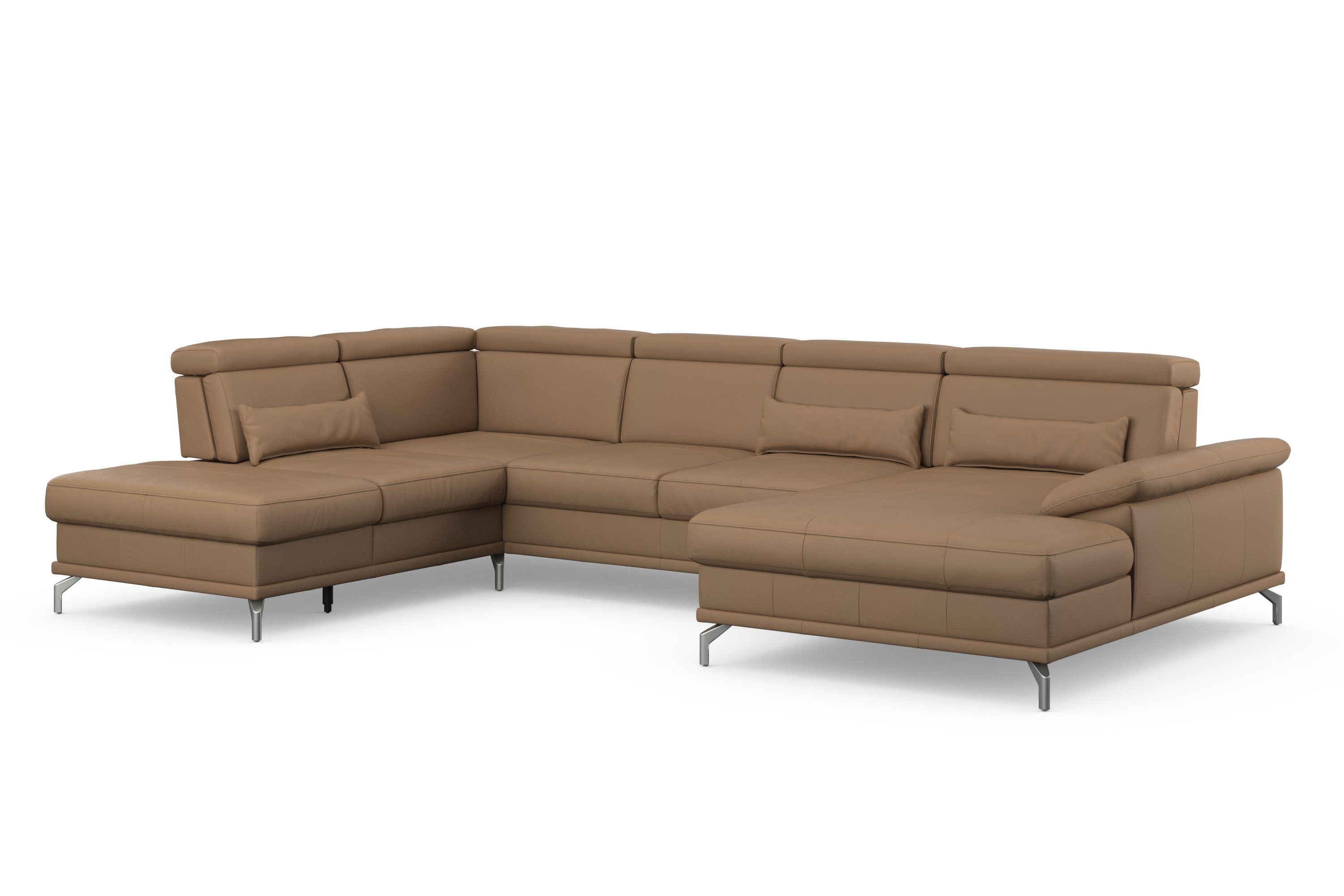 sit&more Zithoek Cabrio U-vorm, met zitdiepteverstelling, arm- en hoofdsteunverstelling