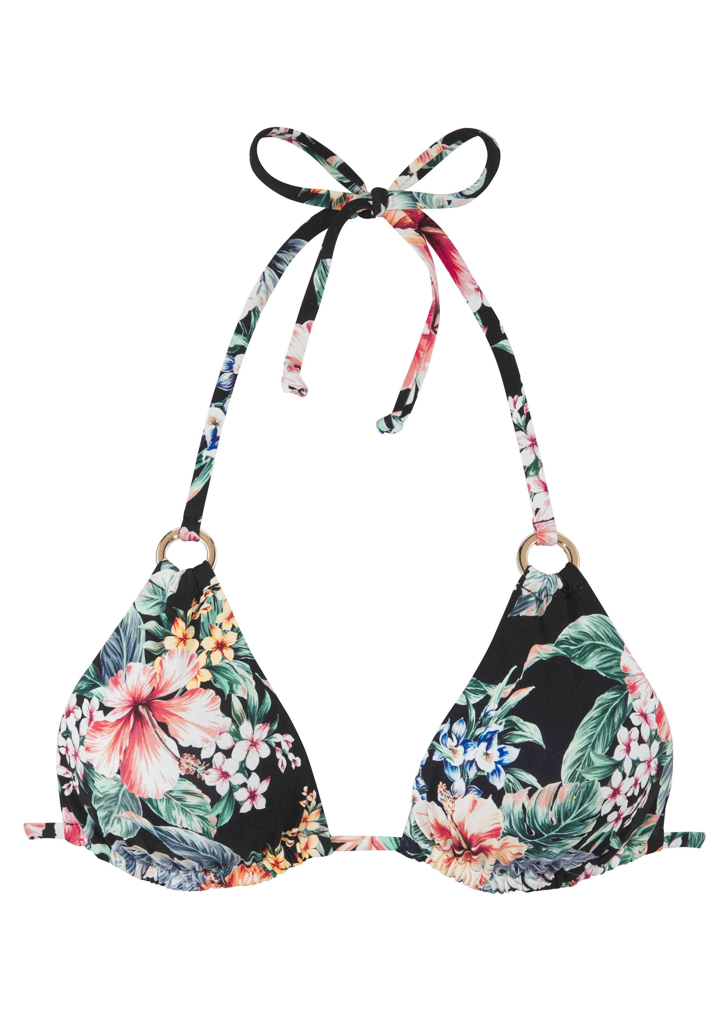 Lascana Triangel-bikinitop Salsa Goudkleurige sierringen