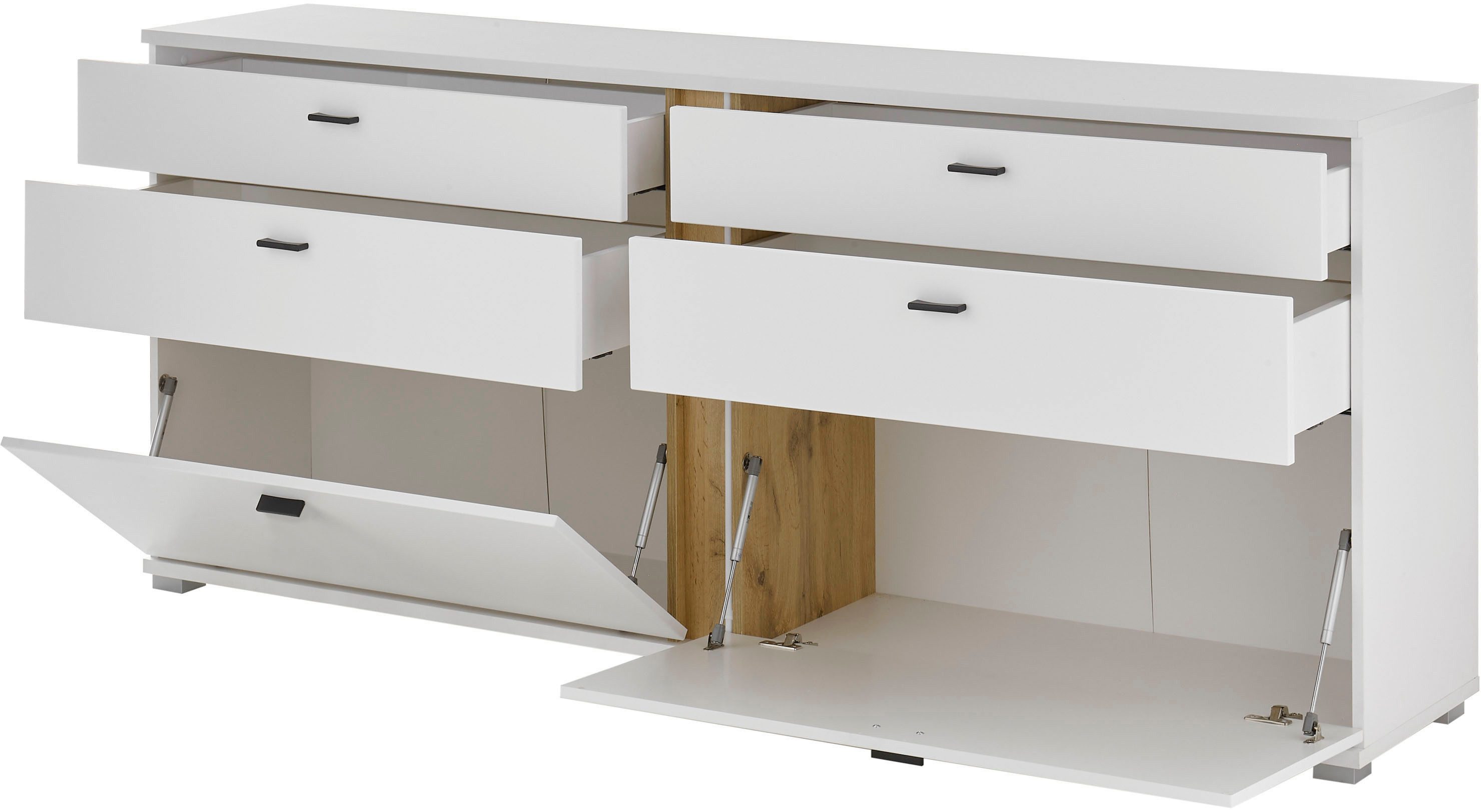 INOSIGN Dressoir Long Island in moderne trendkleur, inclusief verticale verlichting, breedte 200 cm (1 stuk)