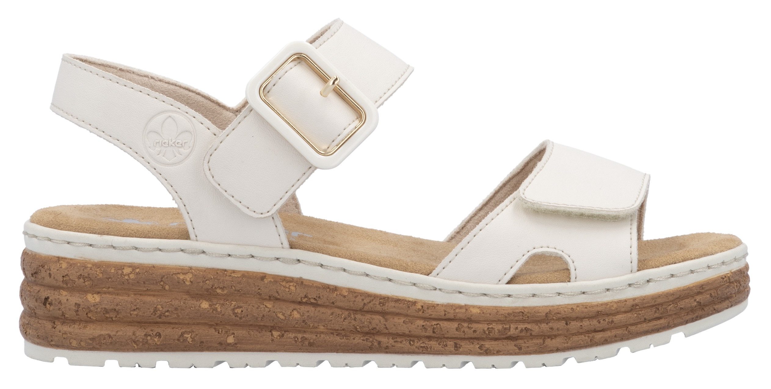 Rieker Plateausandalen Sandalette, zomerschoen, sleehaksandaal met praktische klittenbandsluitingen