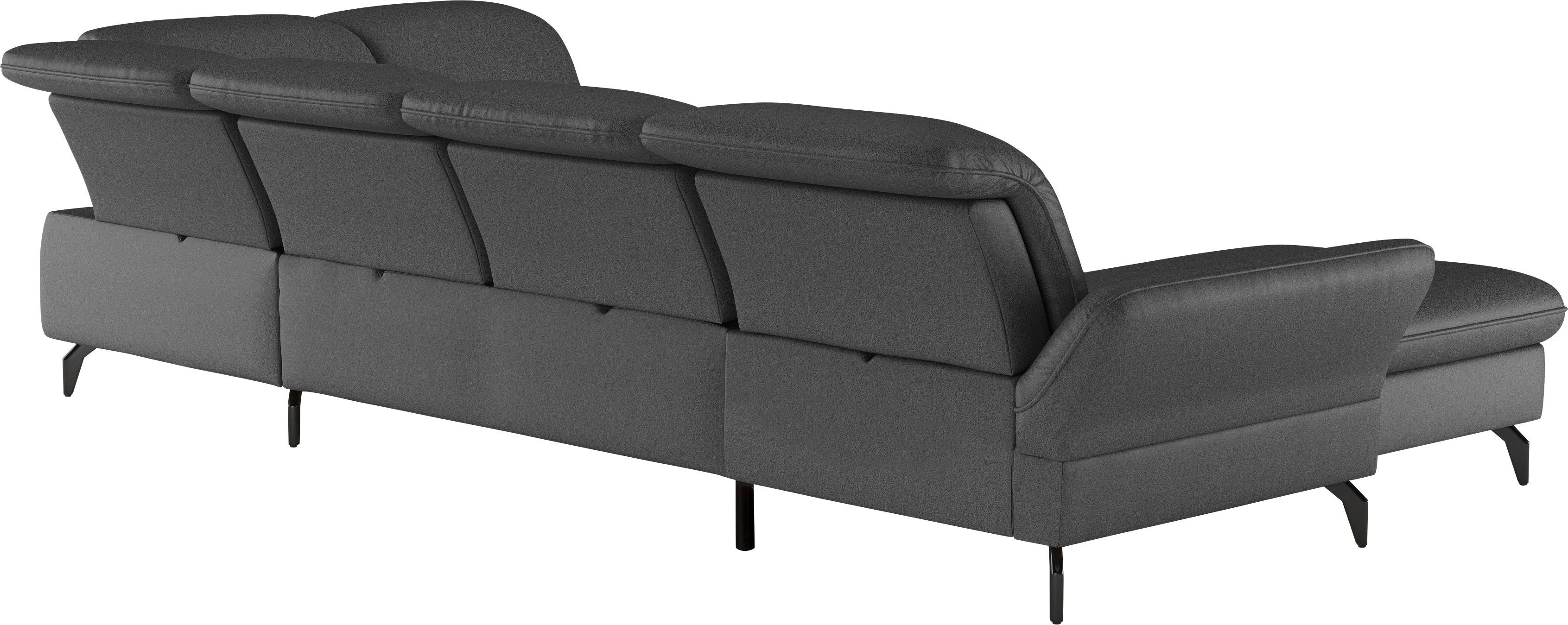 sit&more Zithoek Leandro U-vorm Naar keuze met bed, hoofdbord en armleuningfunctie, en bedkist