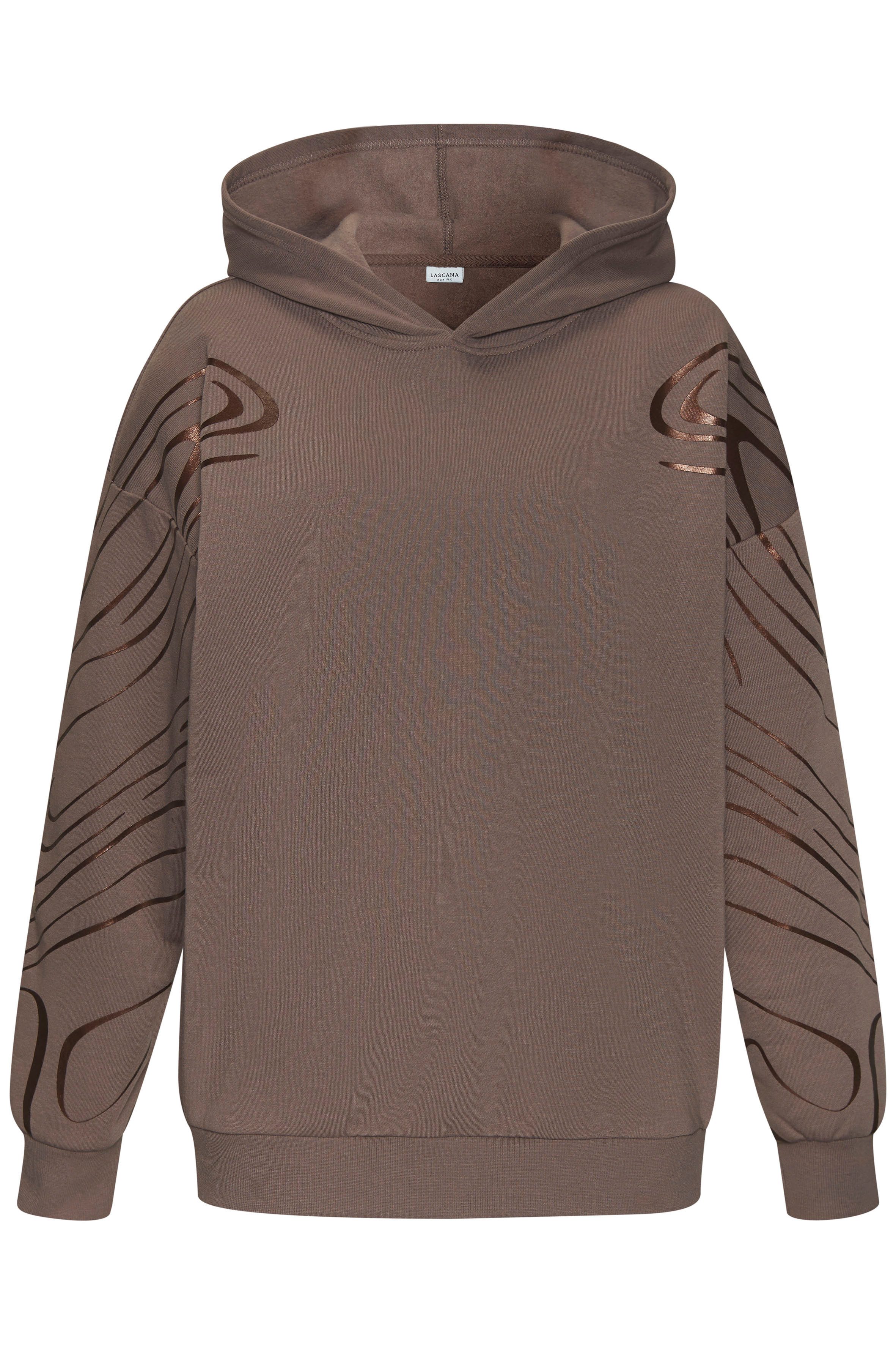 active by Lascana Hoodie met glanzende folieprint
