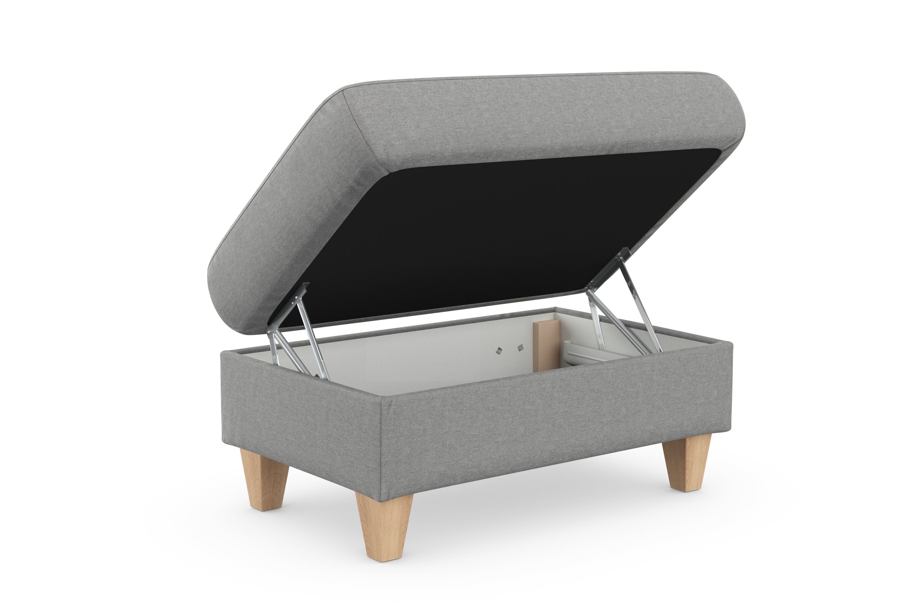 sit&more Hocker met bergruimte Farö met bergruimte en binnenvering en naturelkleurige poten