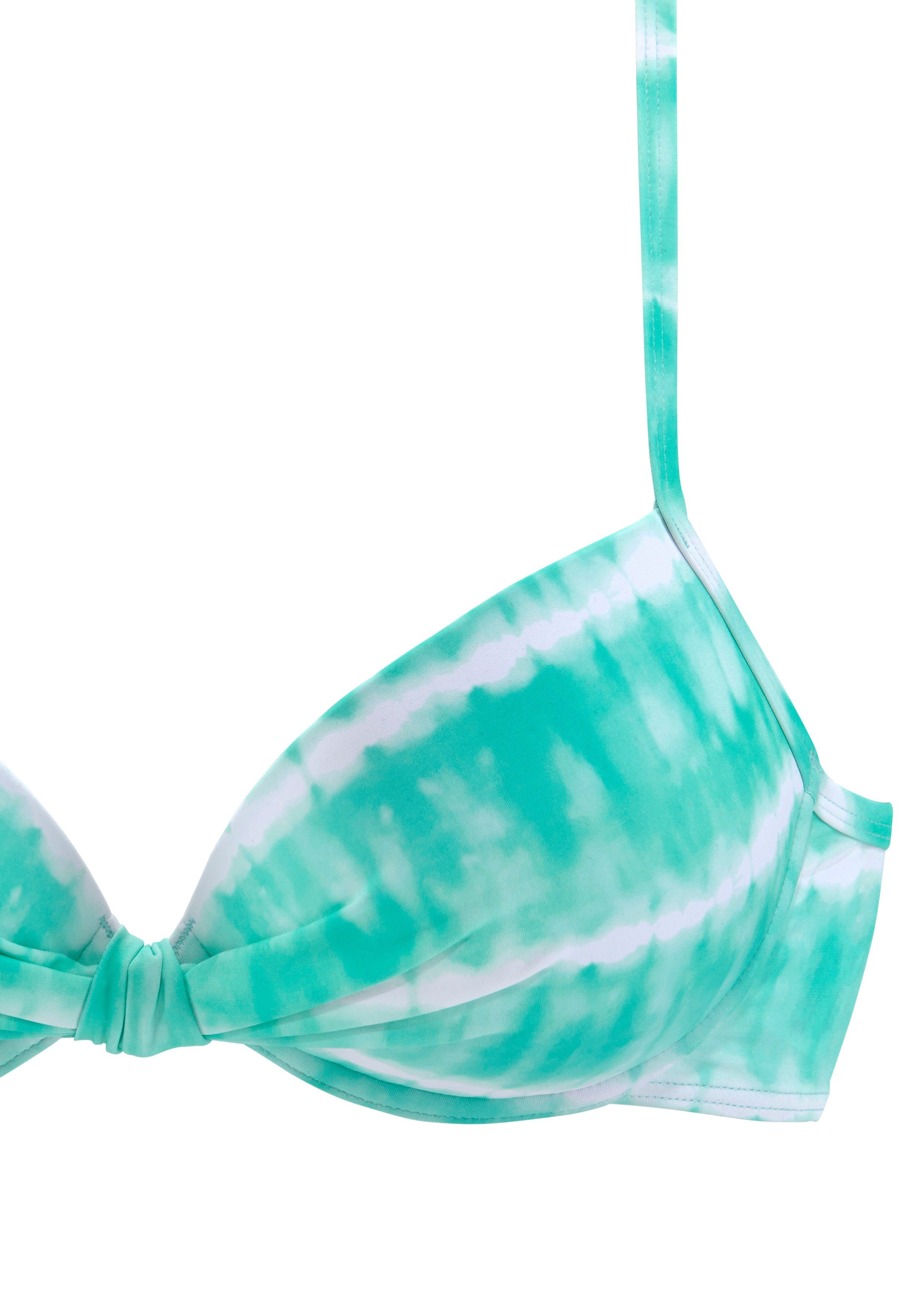 s.Oliver RED LABEL Beachwear Bikinitop met beugels Enja met gewatteerde cups en batikprint