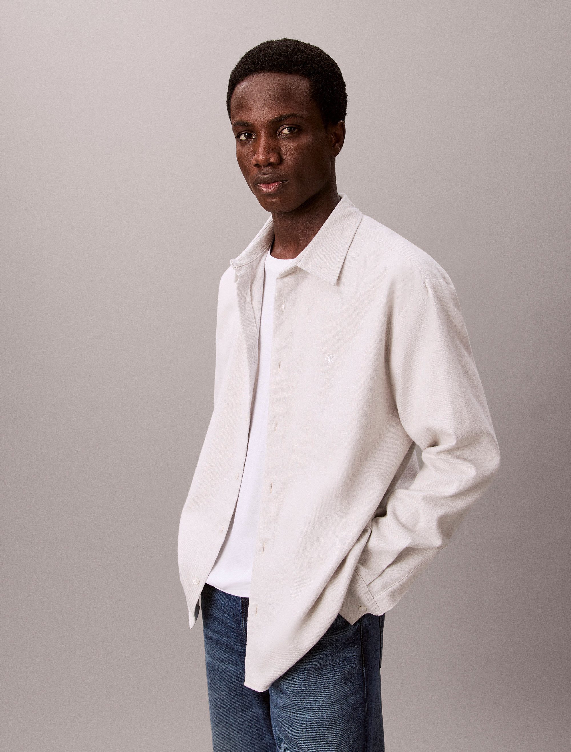 Calvin Klein Flanellen overhemd LS MELANGE FLANNEL EASY SHIRT
