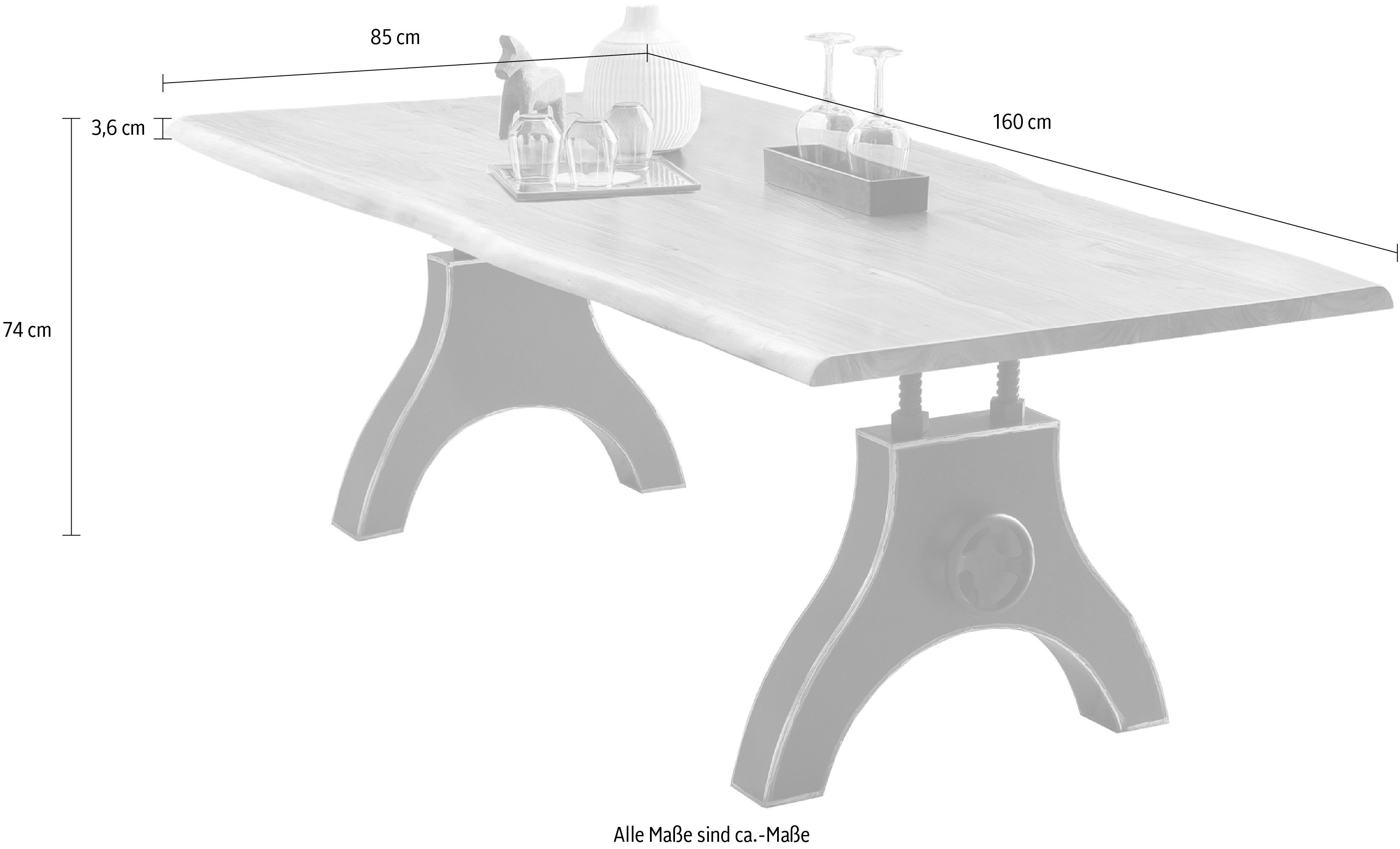 SIT Eettafel Massief acaciahout gebeitst, gelakt en gewaxt