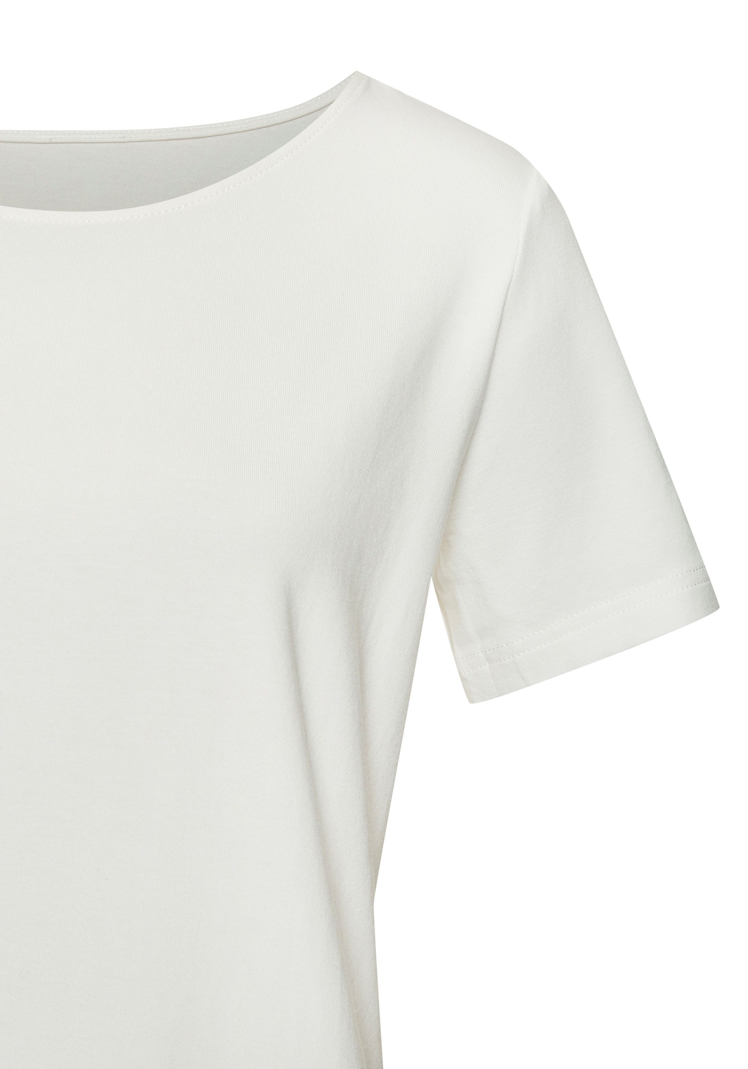 Lascana T-shirt Met ronde hals van elastische katoen-modal kwaliteit (Set van 2)