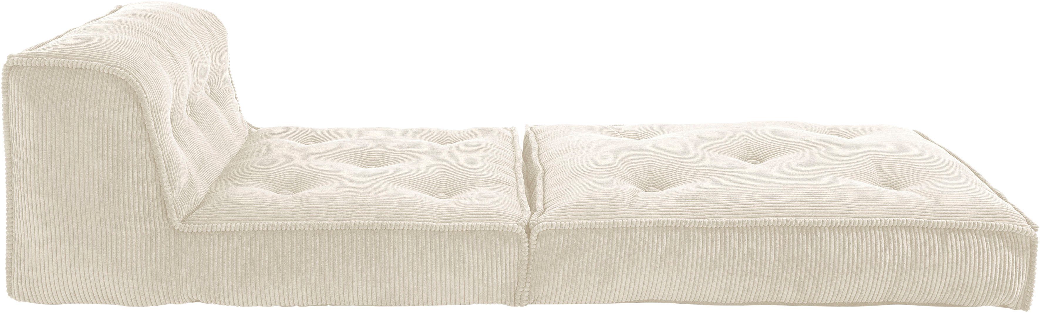 INOSIGN Fauteuil Pia Loungestoel van corduroy, in 2 maten, poef-functie.