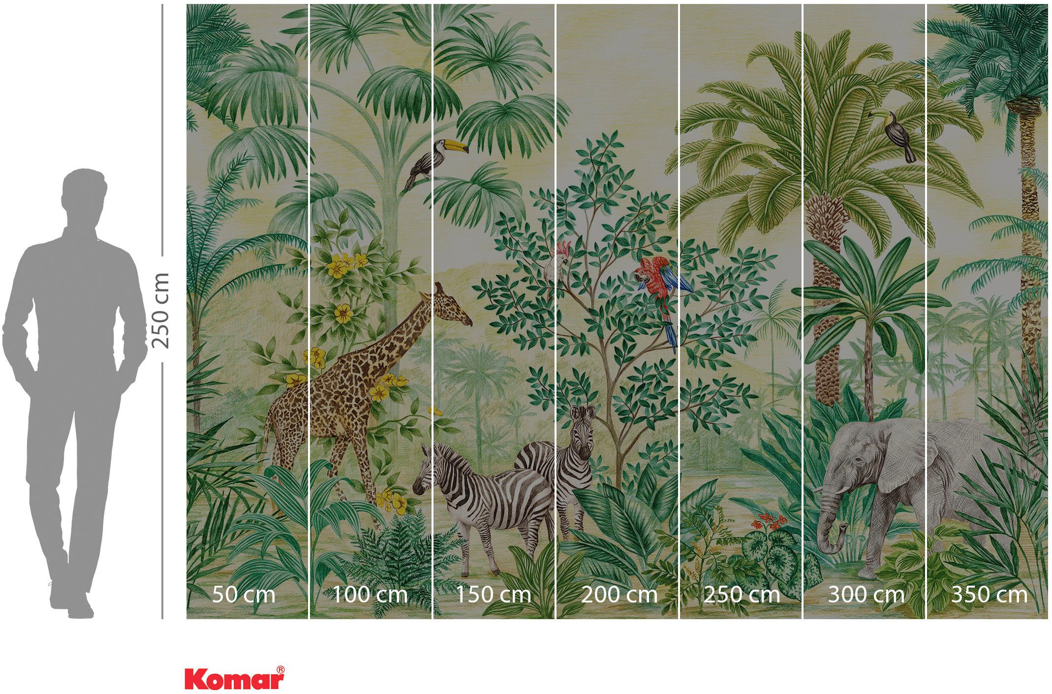 Komar Fotobehang Jungle Adventure 38 mm dikte, diepte 60 cm (1 stuk)