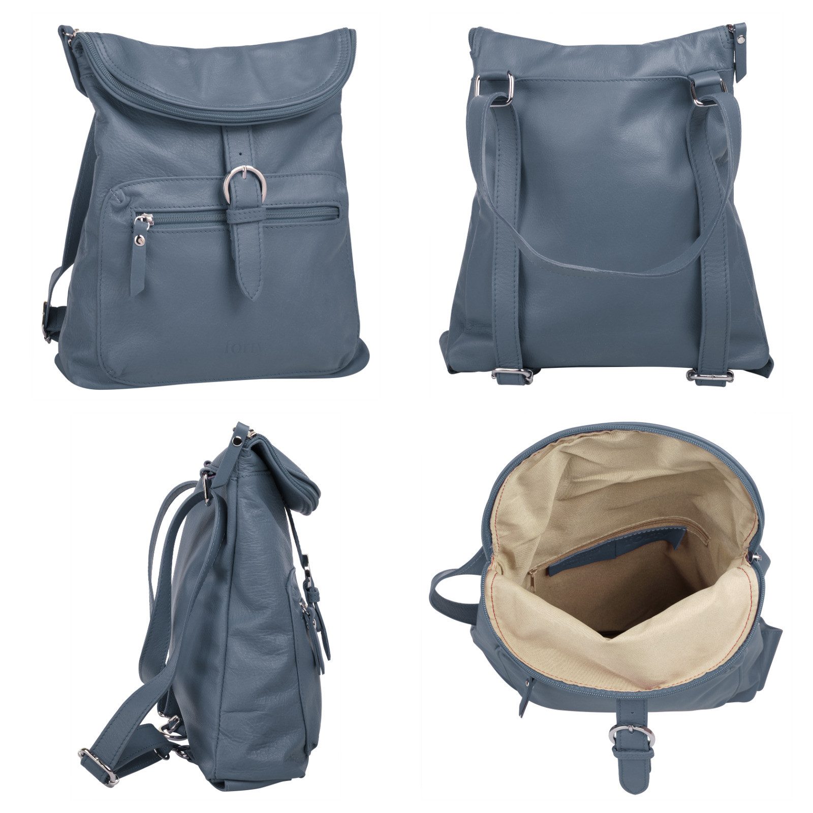 Forty Degrees Rugzak echt leer, made in italy