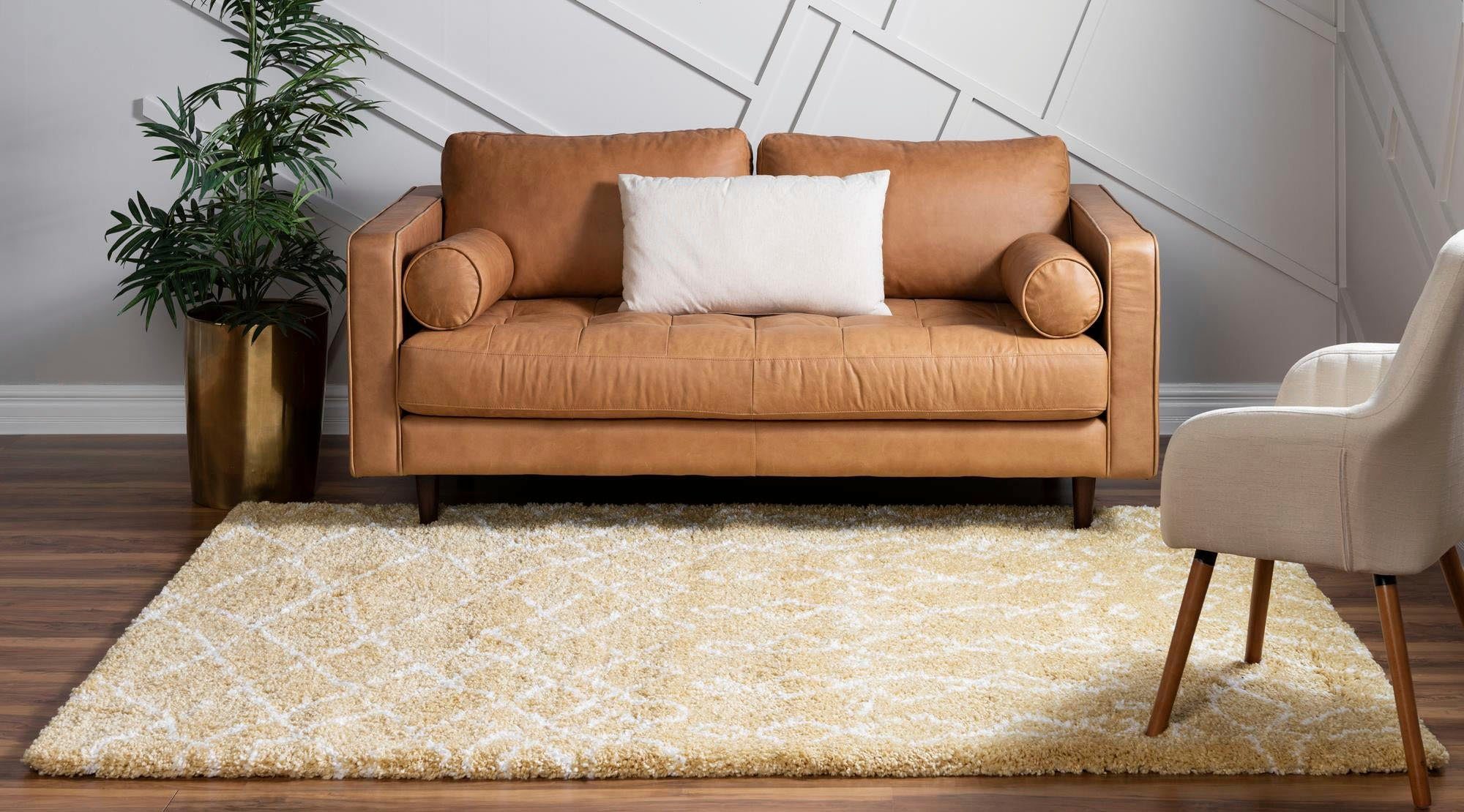 Myflair Möbel & Accessoires Hoogpolig vloerkleed Temara shag voorraadopruiming geweven, scandi design, ideaal in de woonkamer & slaapkamer