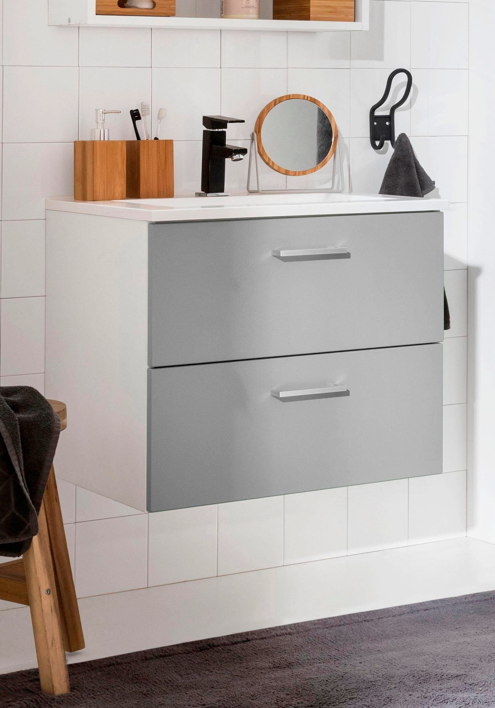 welltime Wastafelonderkast Ribera Badkamermeubel, wastafelonderkast inclusief wasbak, breedte 60 cm