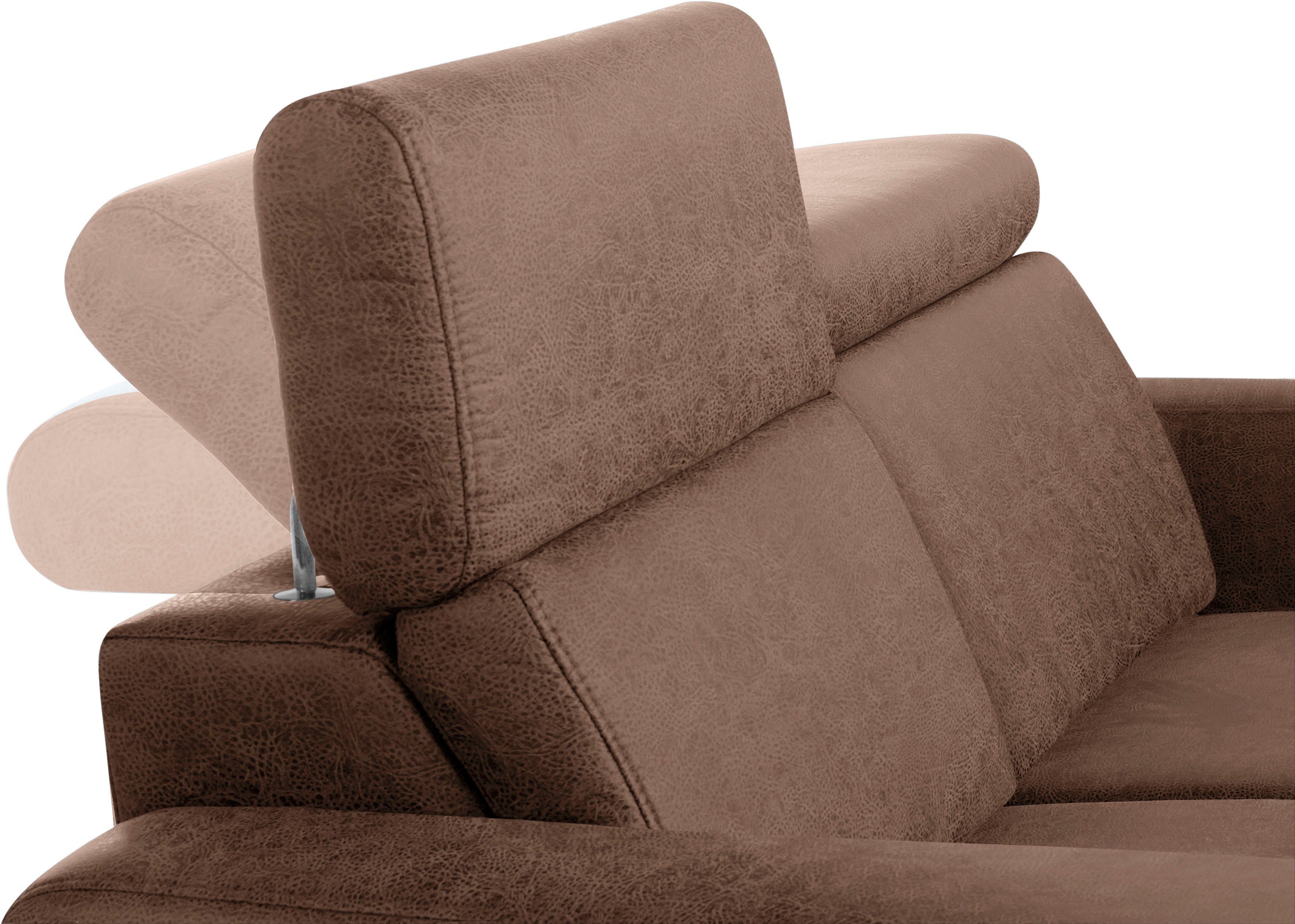 sit&more 2,5-zitsbank Bologna met verstelbare hoofdsteun en binnenvering