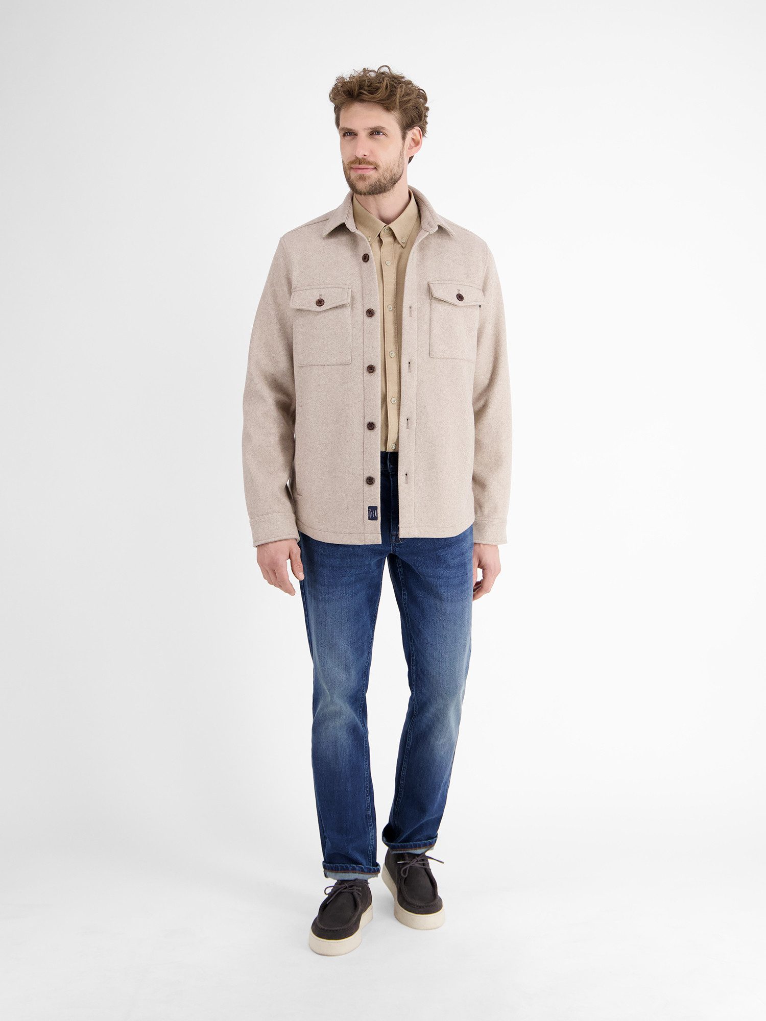 Lerros Overhemd met lange mouwen LERROS Oxford overhemd met stretch