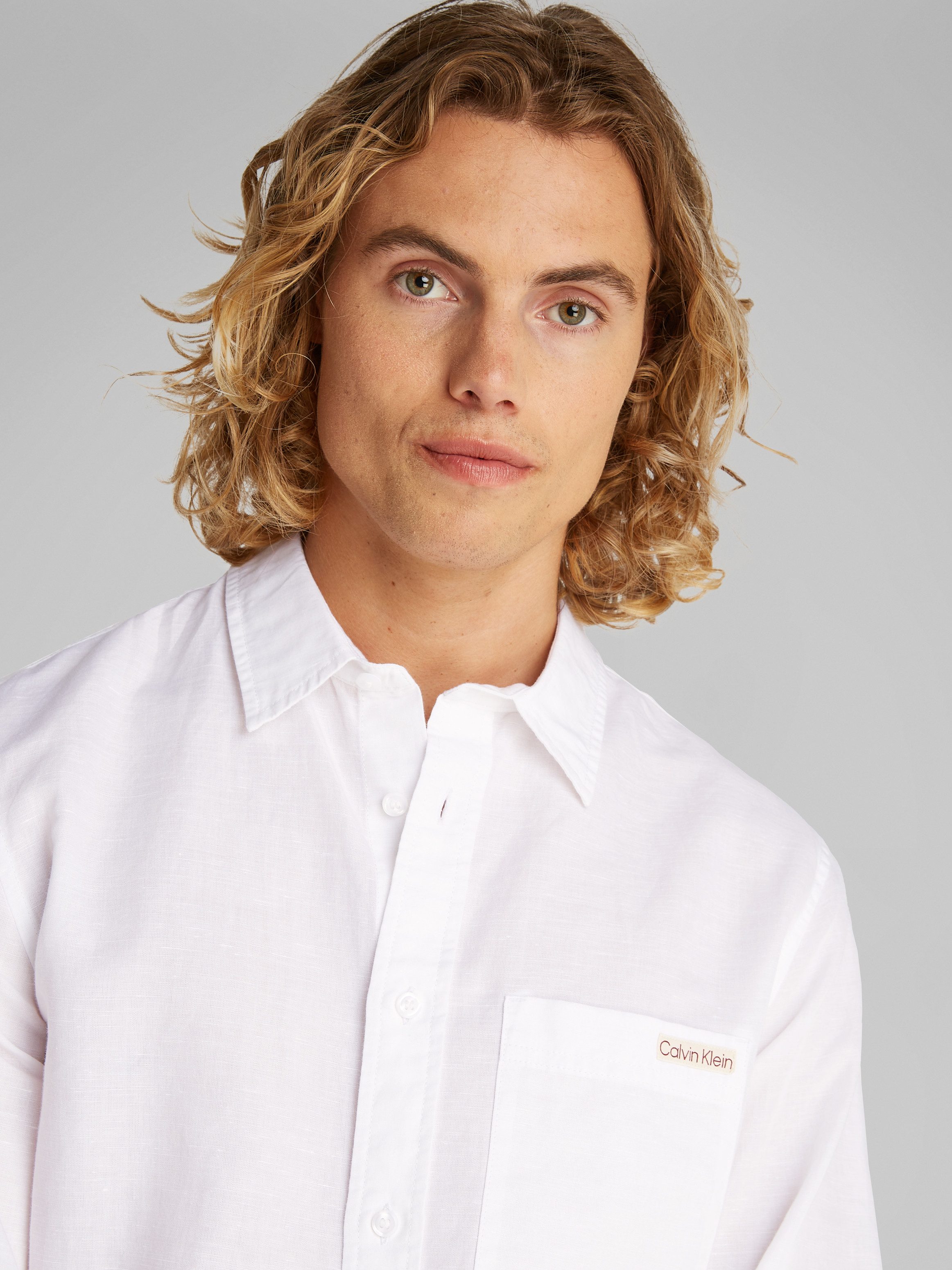 Calvin Klein Linnen overhemd LINEN COTTON SHIRT