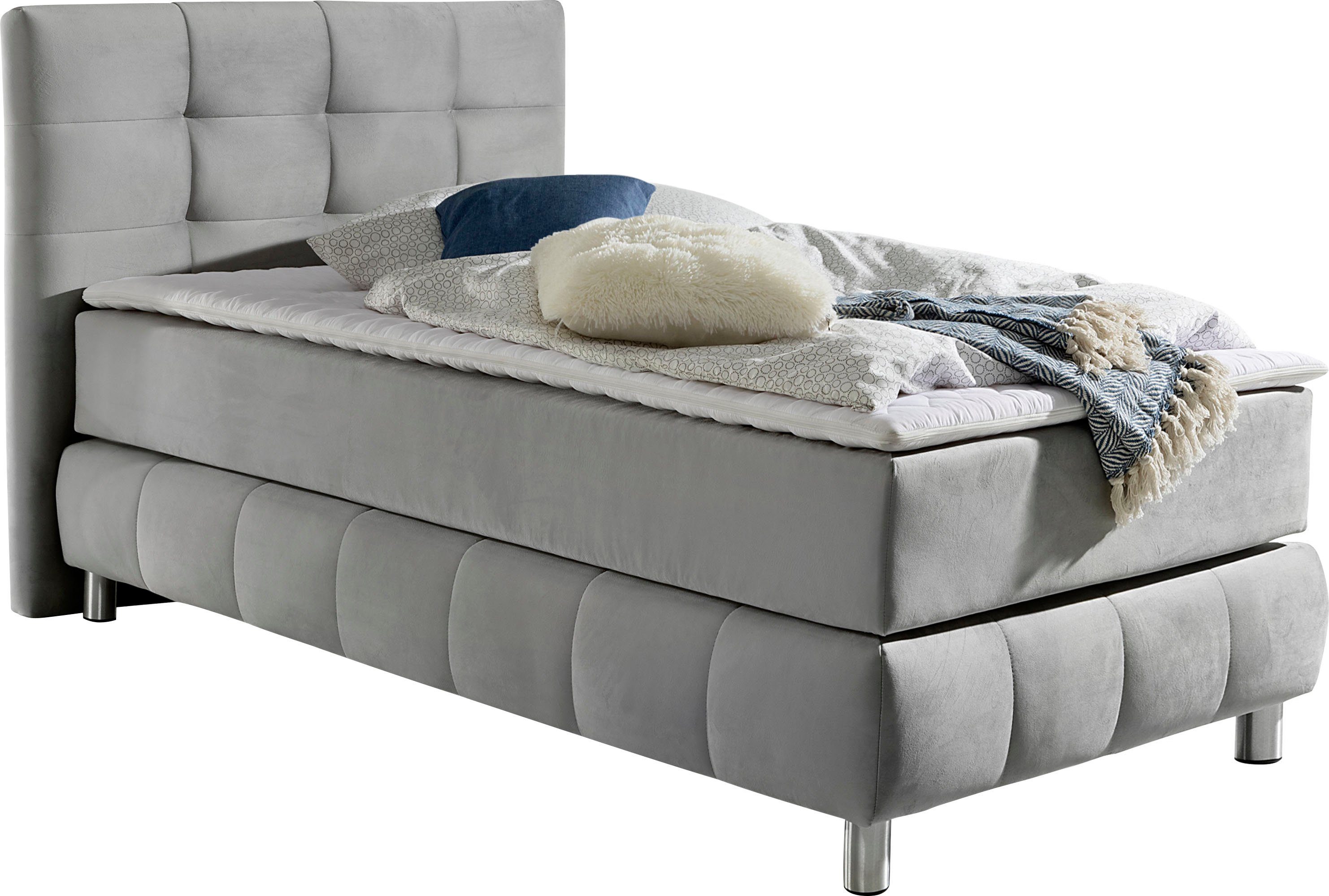 andas Boxspring Salo incl. topmatras, in fluwelige look of structuurstof, 6 breedten, 2 hardheden, tfk ook in hardheid 4. 3 matrassoorten