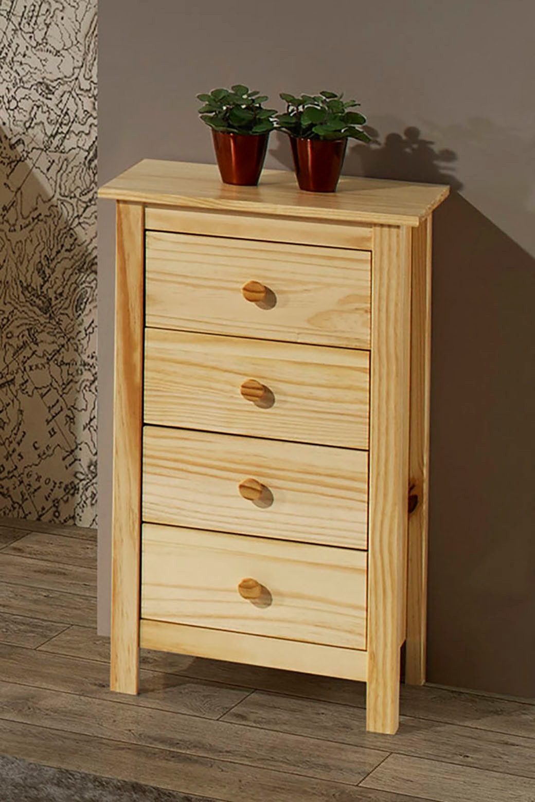 Home affaire Kast Laden met metalen geleiders (1 stuk) dressoirs beige