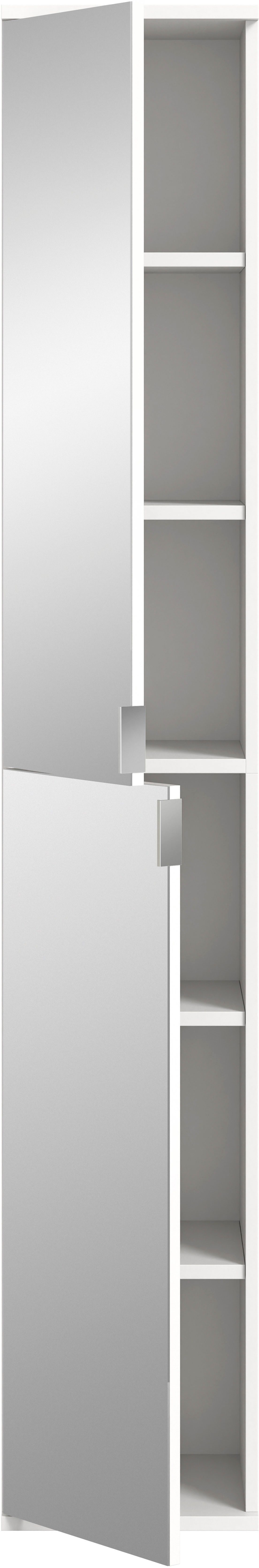 INOSIGN Multifunctionele kast Trondheim, Hoogte 193 cm, 2 Spiegelduren, 6 Vakken, 4 Planken 1 constructiebodem, deurstop verwisselbaar, garderobekast, kast