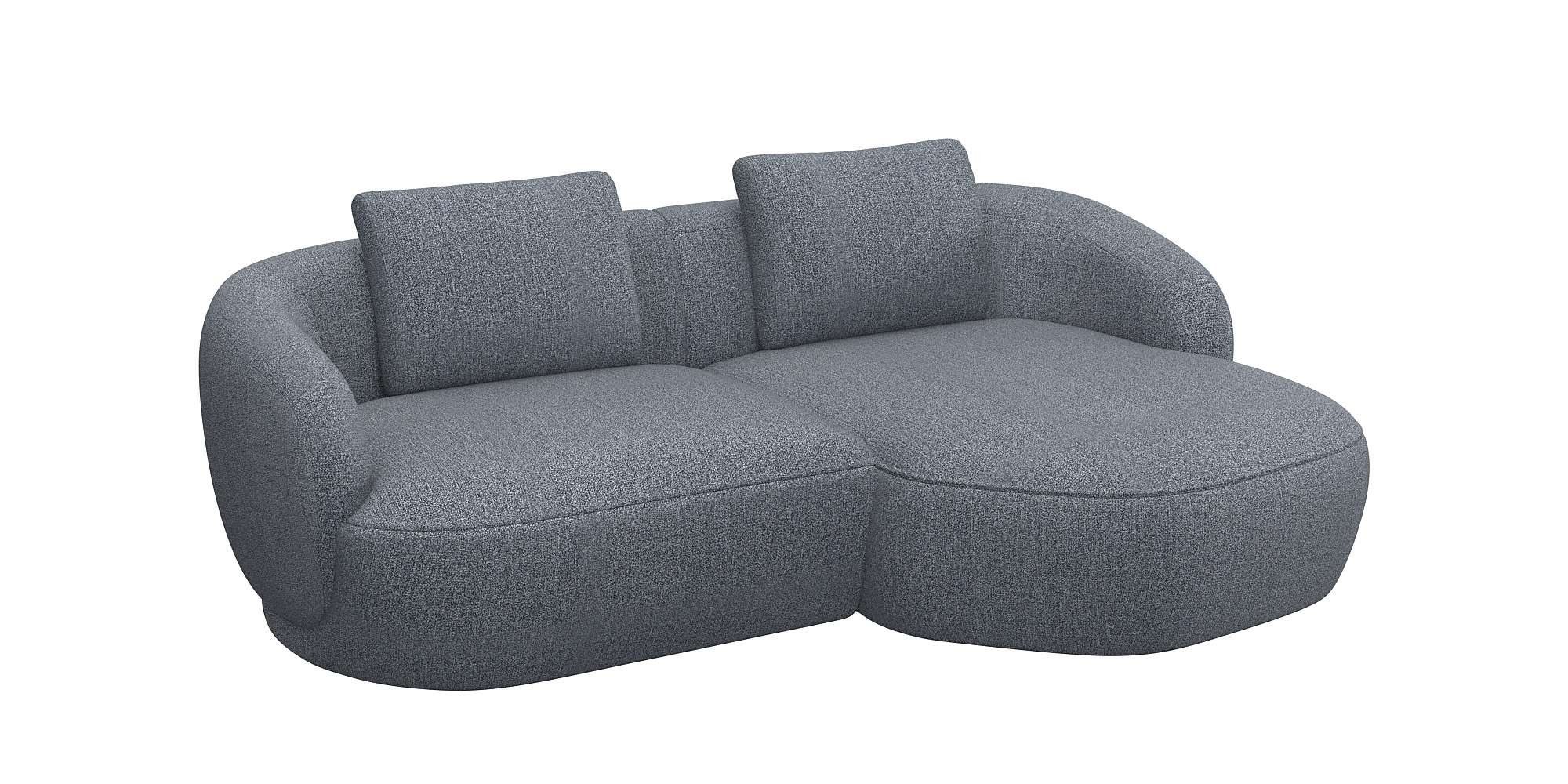 FLEXLUX Zithoek Torino, rond, L-vorm, bankhoek met recamière, longchair-sofa