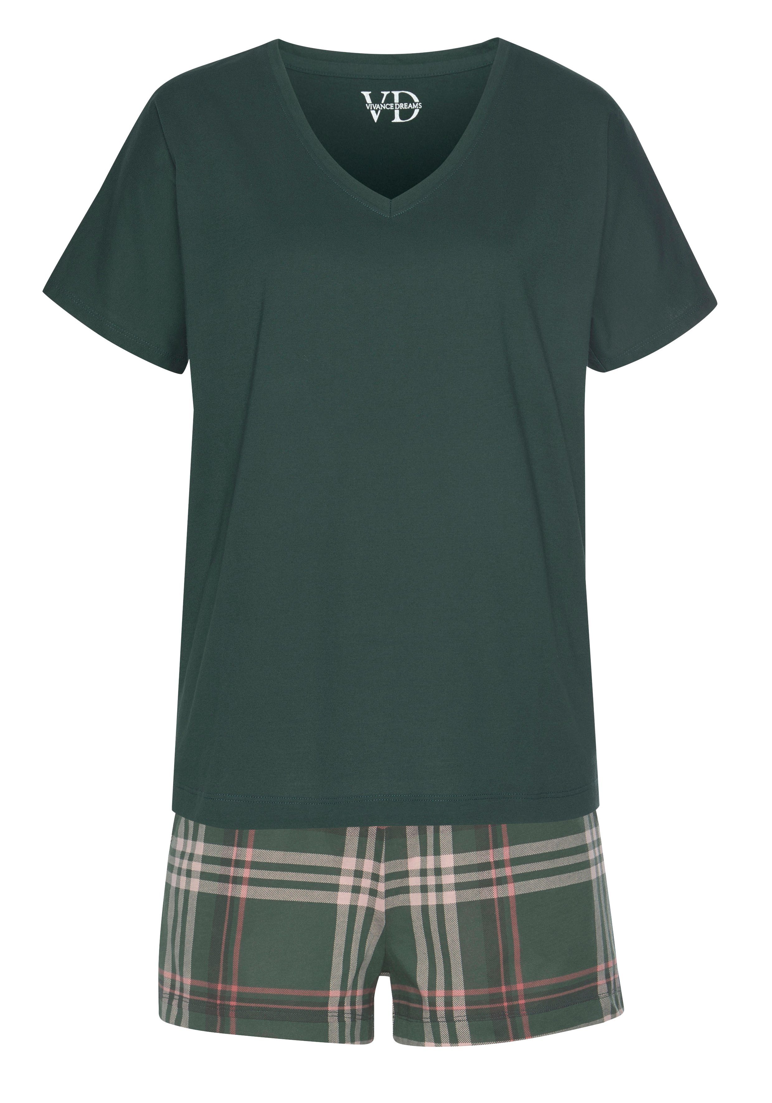 Vivance Dreams Shortama Elastische tailleband in smok-look (2-delig, 1 stuk)