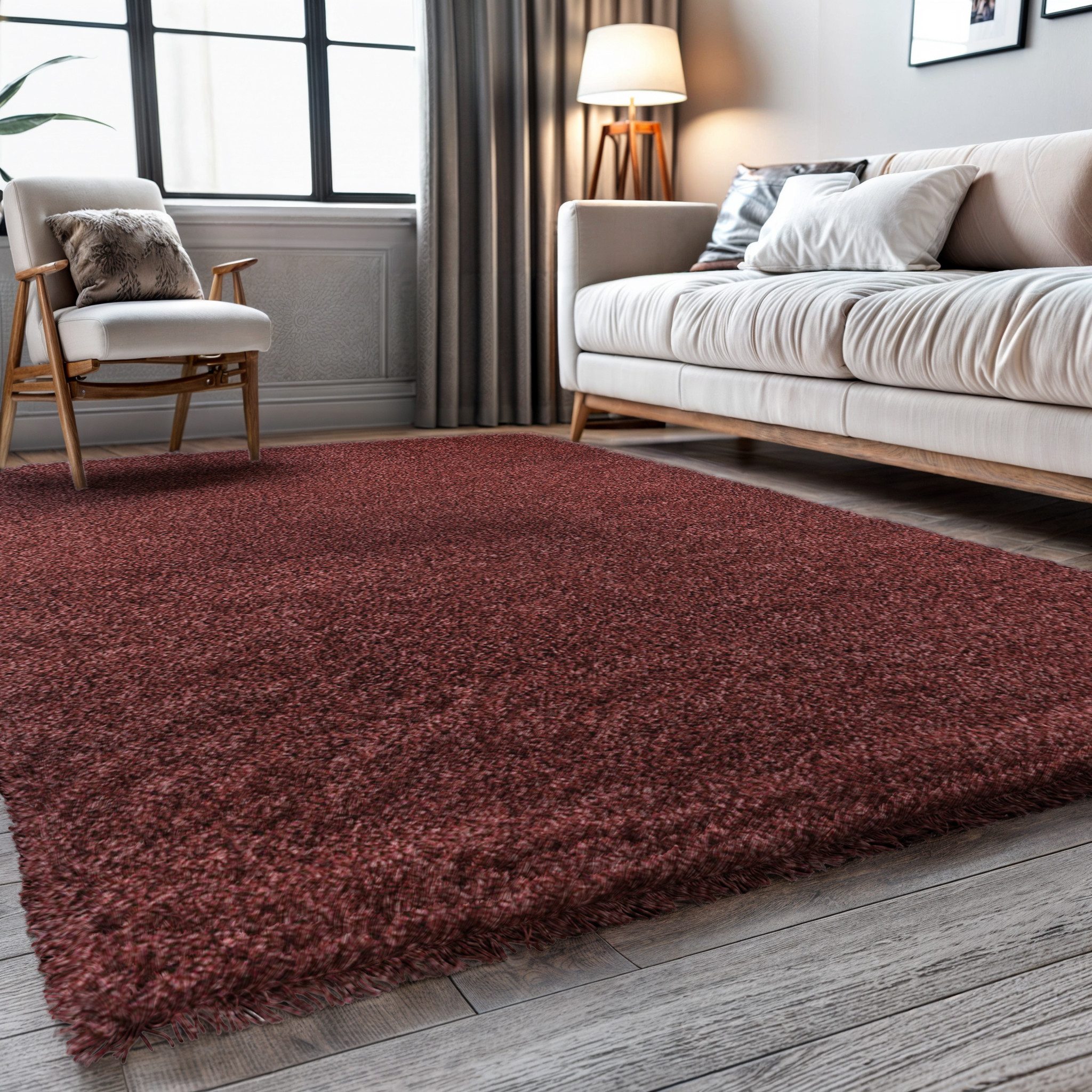 my home Hoogpolig vloerkleed Banji Uni-kleuren, zacht en fluffy, ook als loper en in rond verkrijgbaar