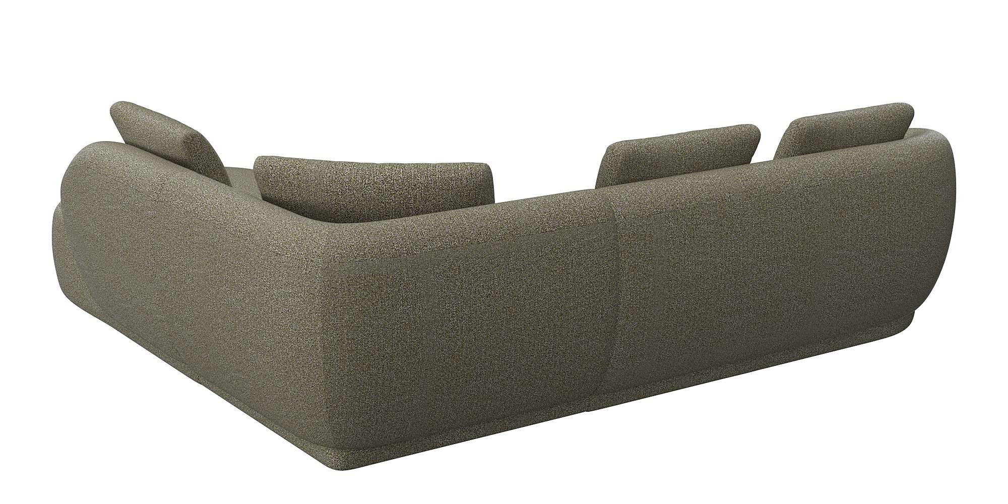 FLEXLUX Hoekbank Torino, rond, L-vorm, bankhoek met ottomane Modern, organisch bankontwerp, koudschuim, golfvering