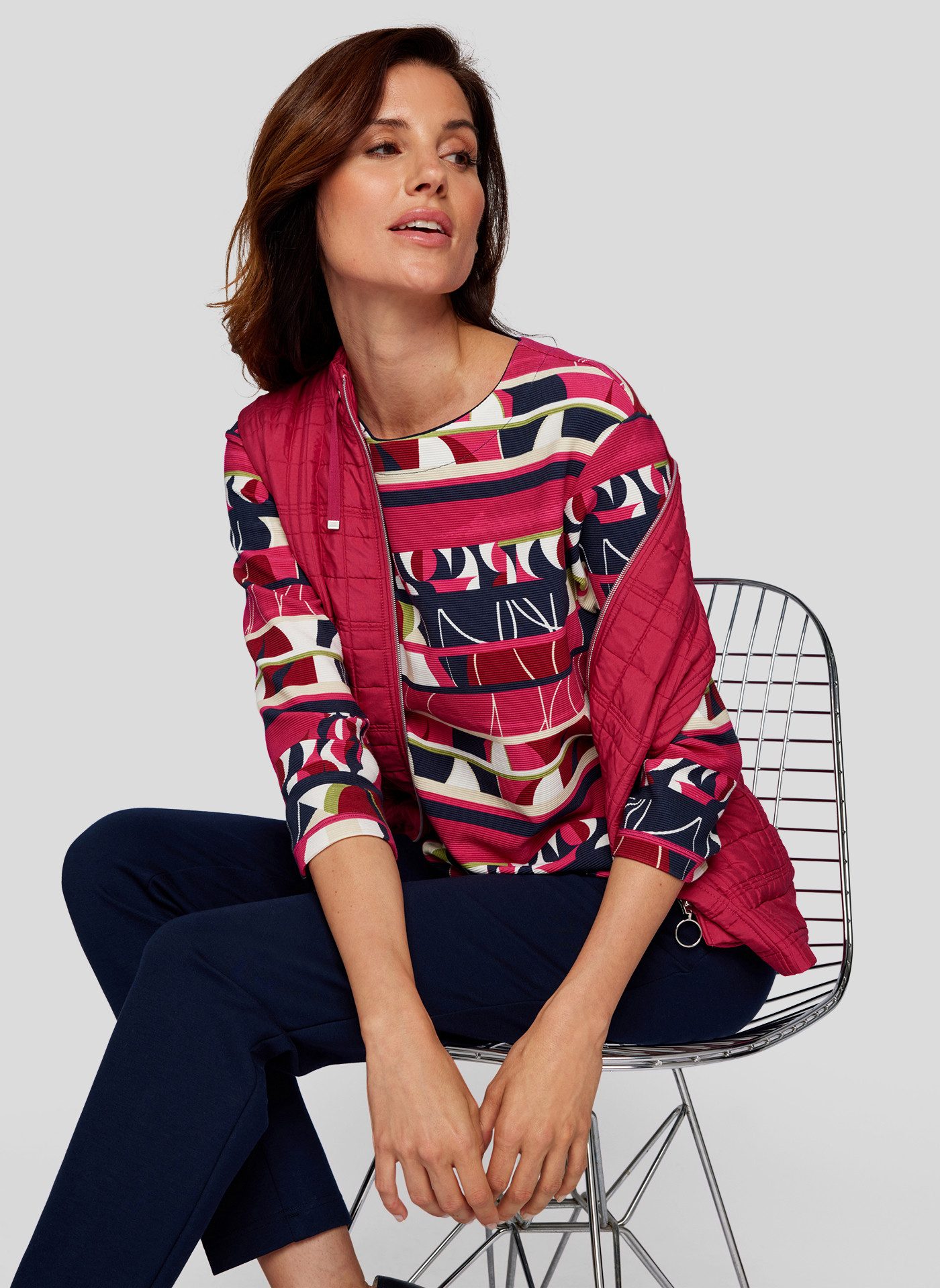Rabe Shirt met 3/4 mouwen met abstract motief