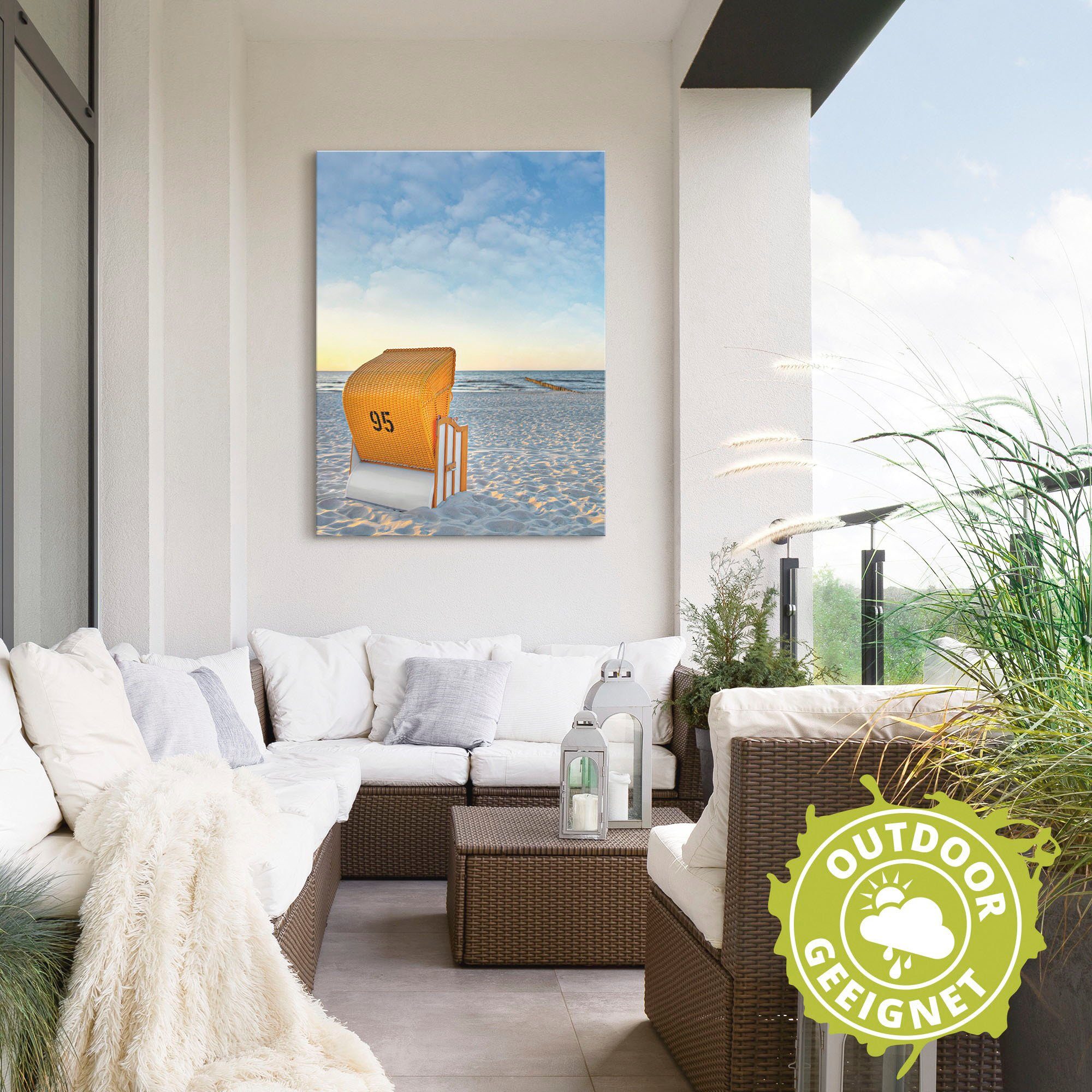 Artland Artprint Ostsee7 - strandstoel als artprint van aluminium, artprint voor buiten, artprint op linnen, poster in verschillende maten. maten