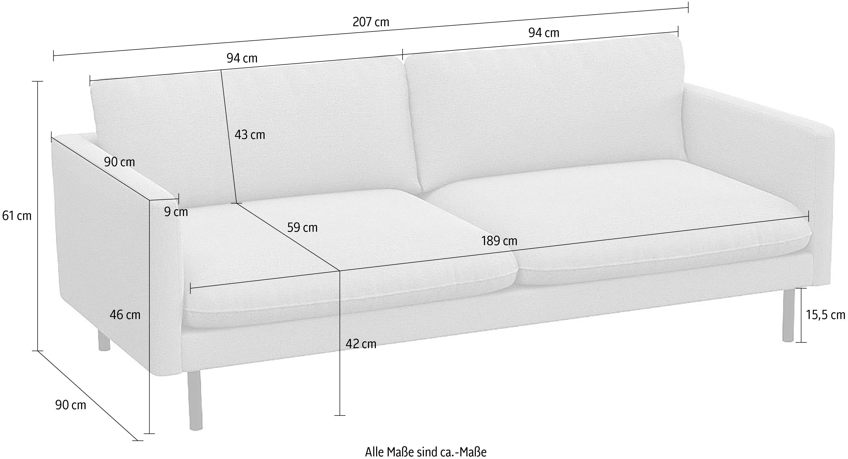 FLEXLUX 3,5-zitsbank Bolzano, megabank, actueel design, zeer comfortabel door koudschuim, in de zitting, losse zit- en rugkussens