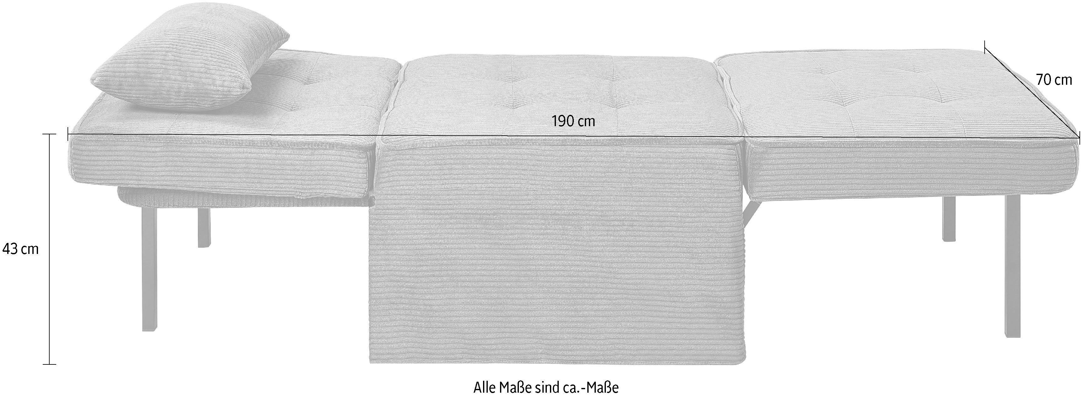 ATLANTIC home collection Slaapbank Finn te veranderen in een loungestoel, relaxfauteuil en logeerbed, incl. kussen