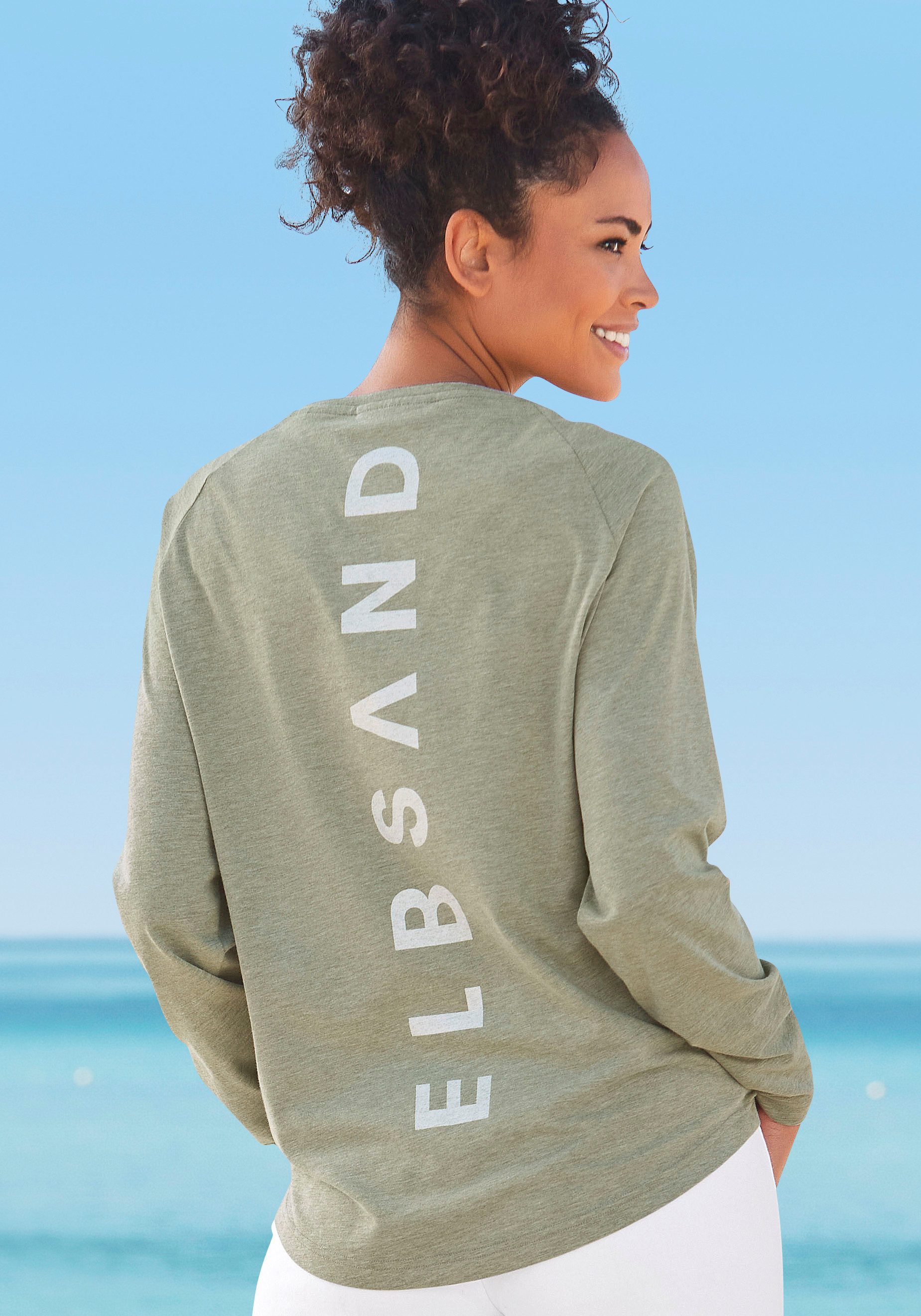 Elbsand Longsleeve Tira met logoprint op de rug, shirt met lange mouwen, sportief-casual